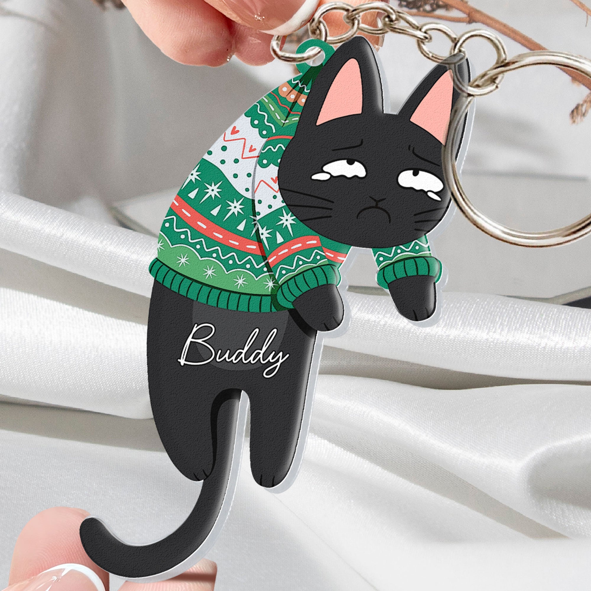 Hanging Cats - Limited Edition - Personalized Acrylic Keychain