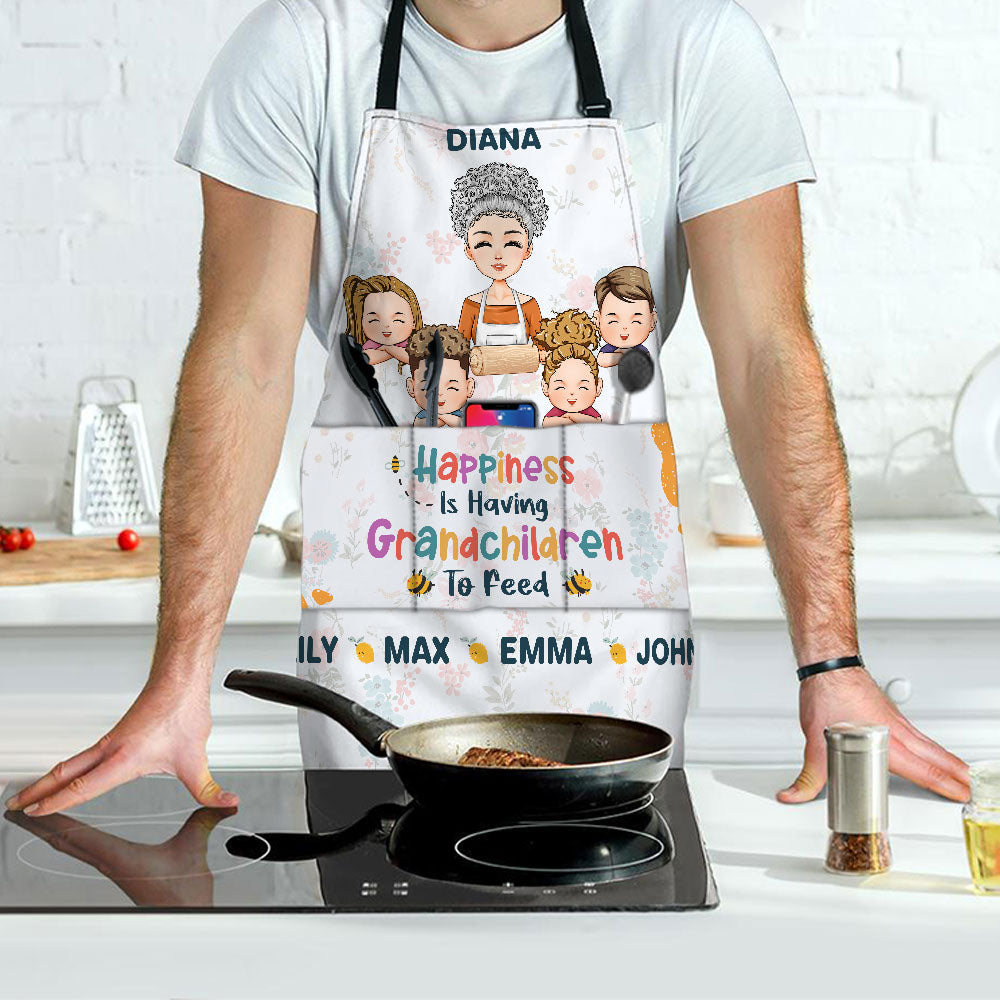 Happiness Is Having Grandchildren To Feed - Personalized Apron