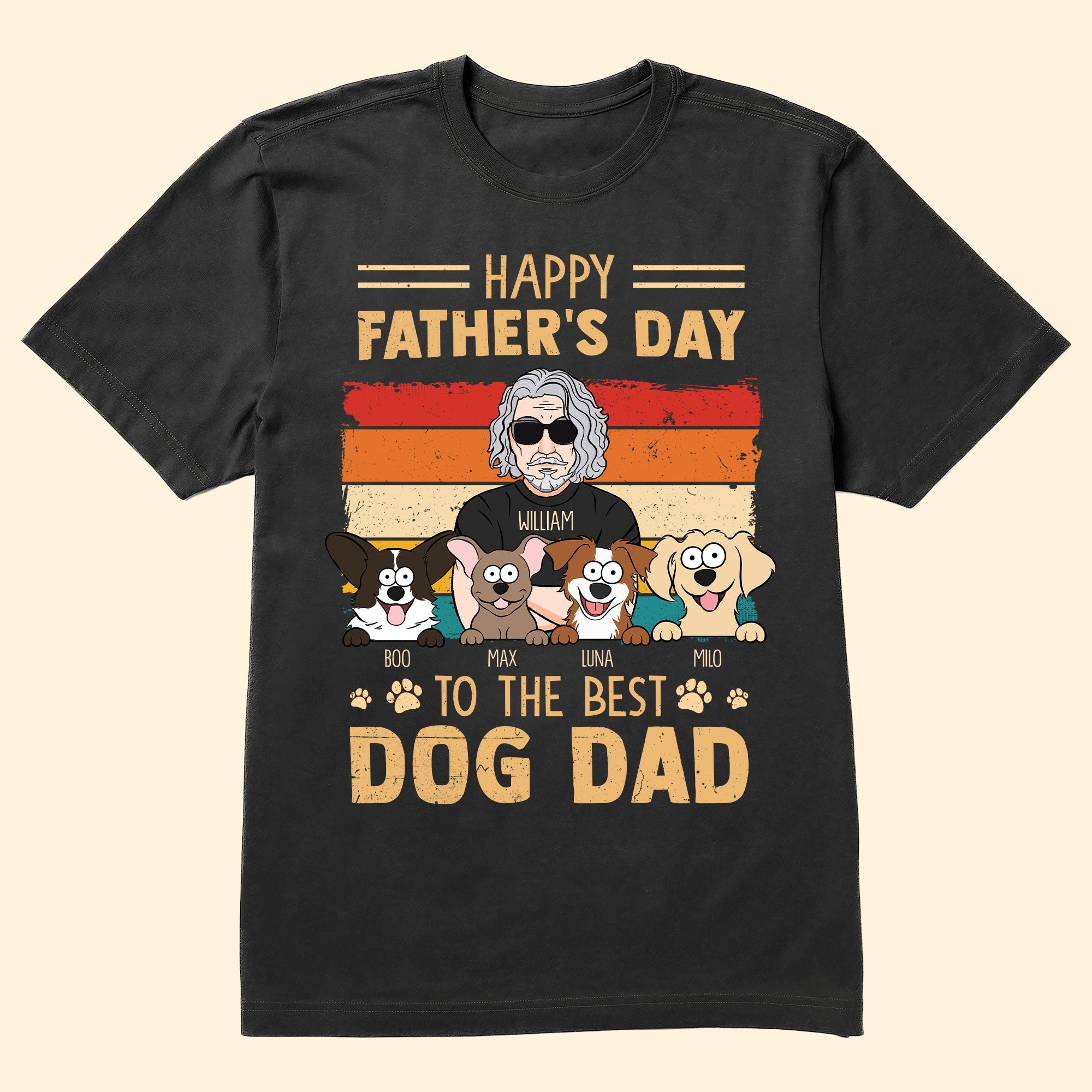 Happy Father's Day To The Best Dog Dad - Personalized Shirt