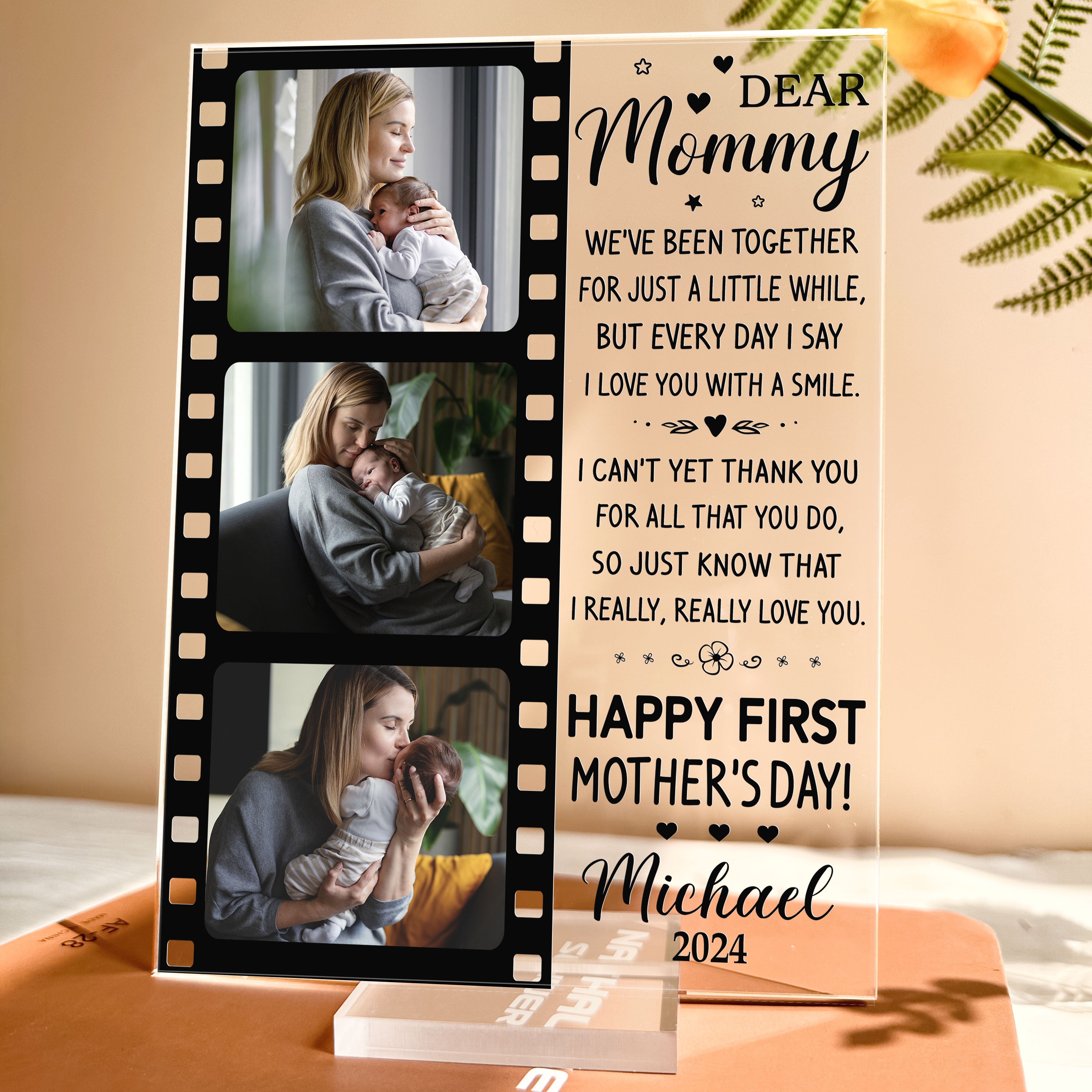 Happy First Mother's Day - Personalized Acrylic Photo Plaque