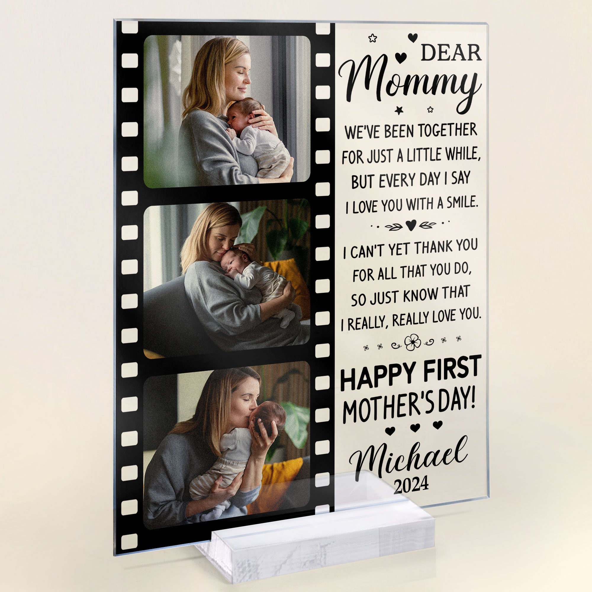 Happy First Mother's Day - Personalized Acrylic Photo Plaque