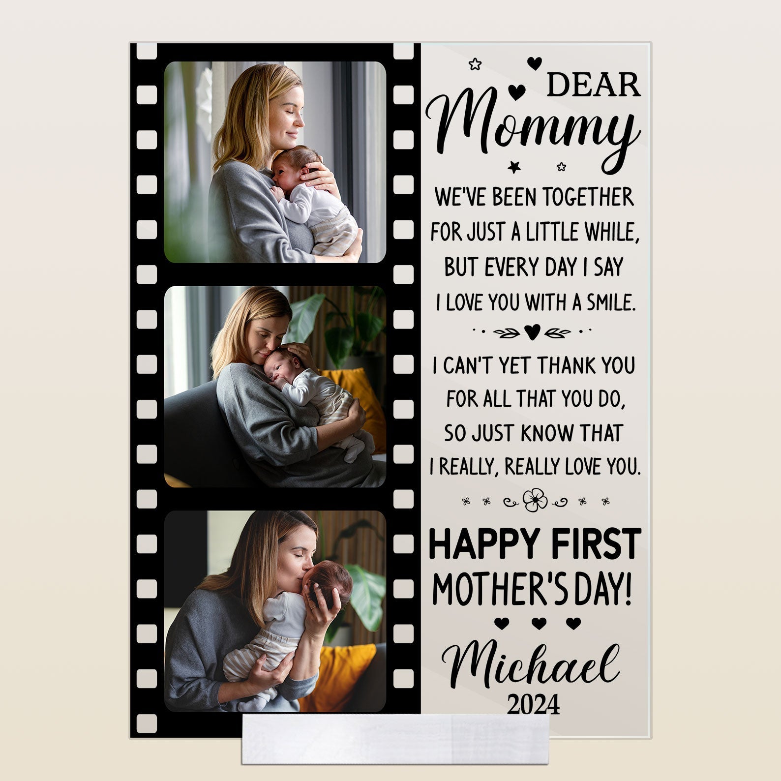 Happy First Mother's Day - Personalized Acrylic Photo Plaque