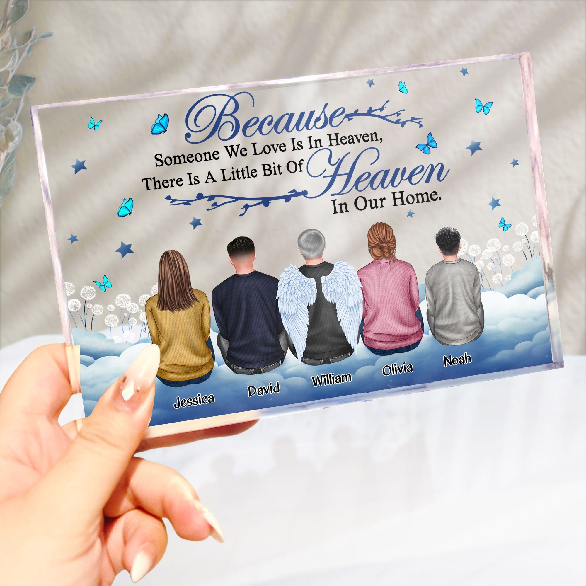 Heaven In Our Home - Personalized Rectangle Acrylic Plaque