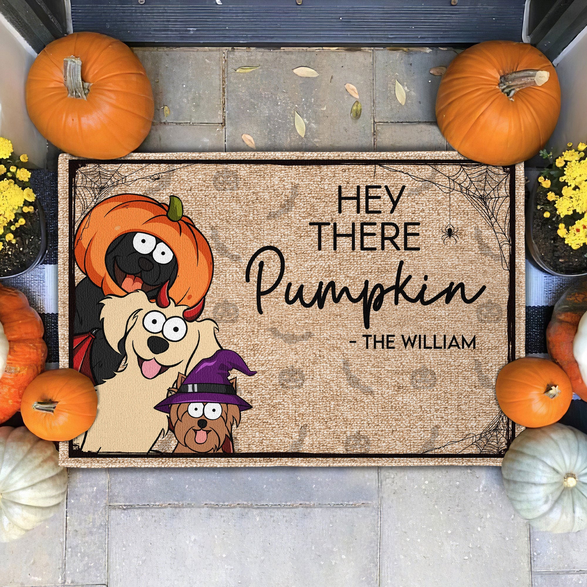 Hey There Pumpkin - Dog Version - Personalized Doormat