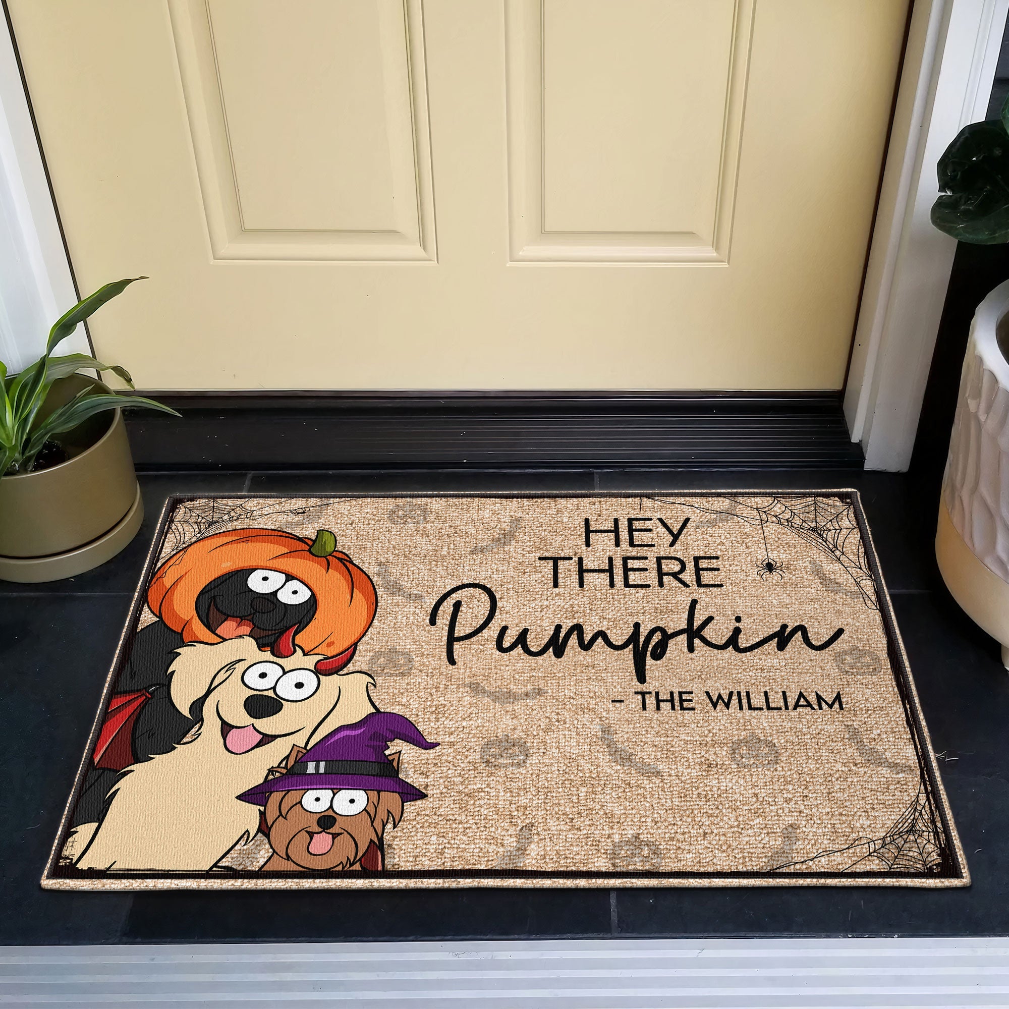 Hey There Pumpkin - Dog Version - Personalized Doormat