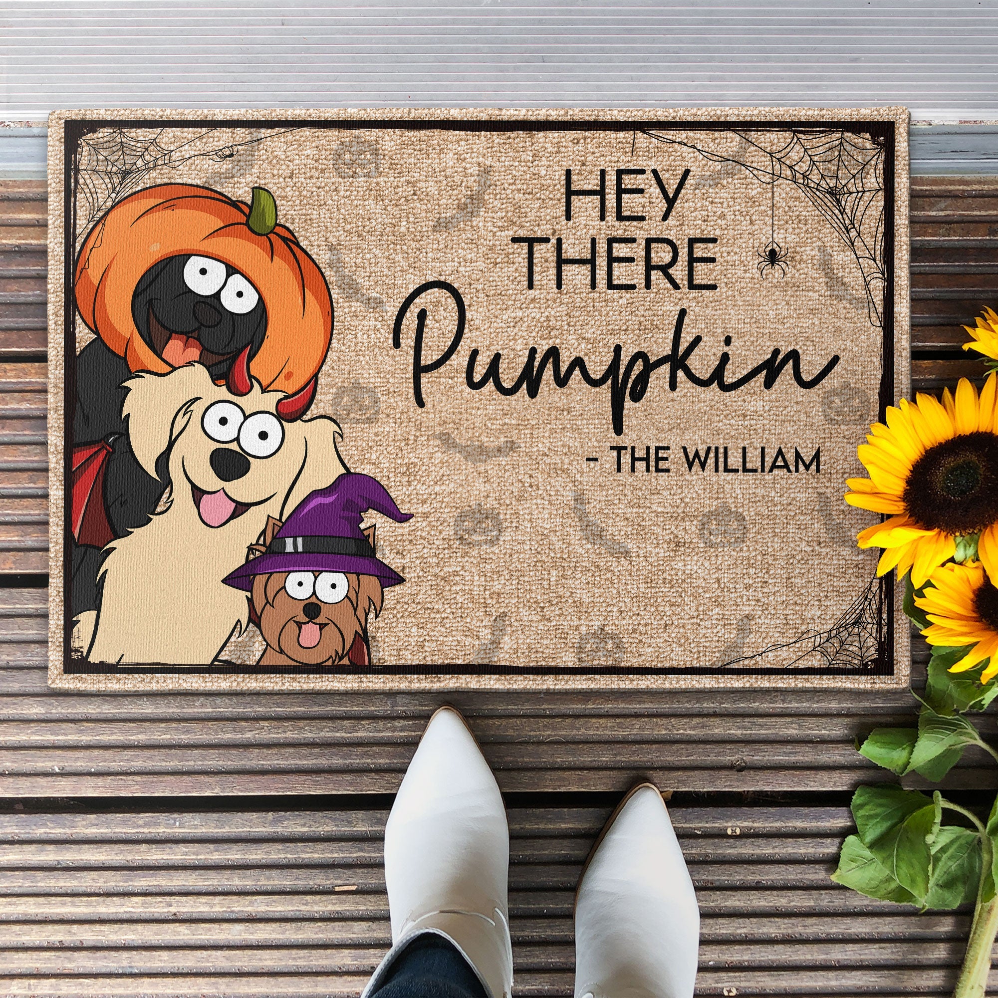 Hey There Pumpkin - Dog Version - Personalized Doormat