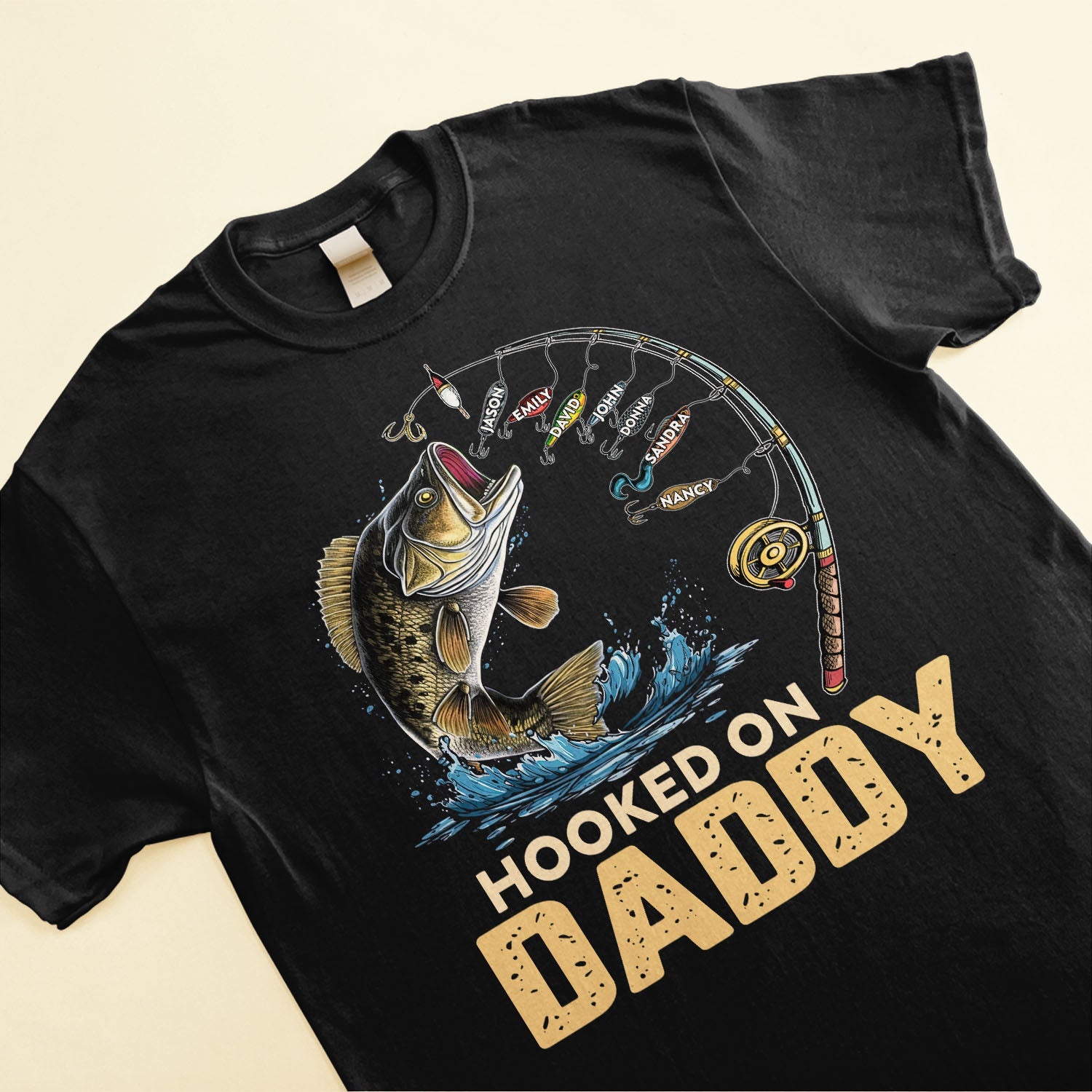 Hooked On Daddy, Grandpa, Papa - Personalized Shirt