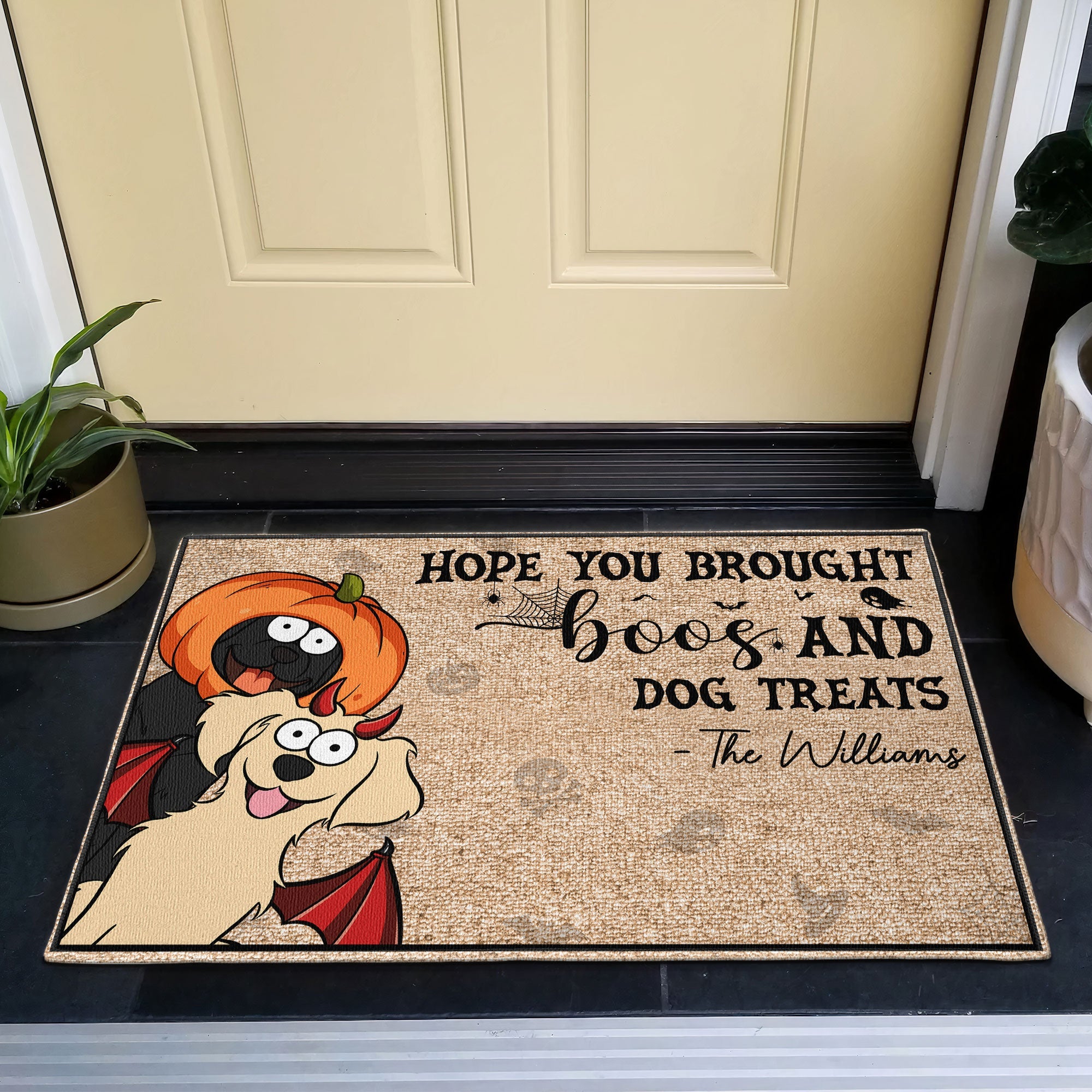 Hope You Brought Boos And Dog Treats - Personalized Doormat