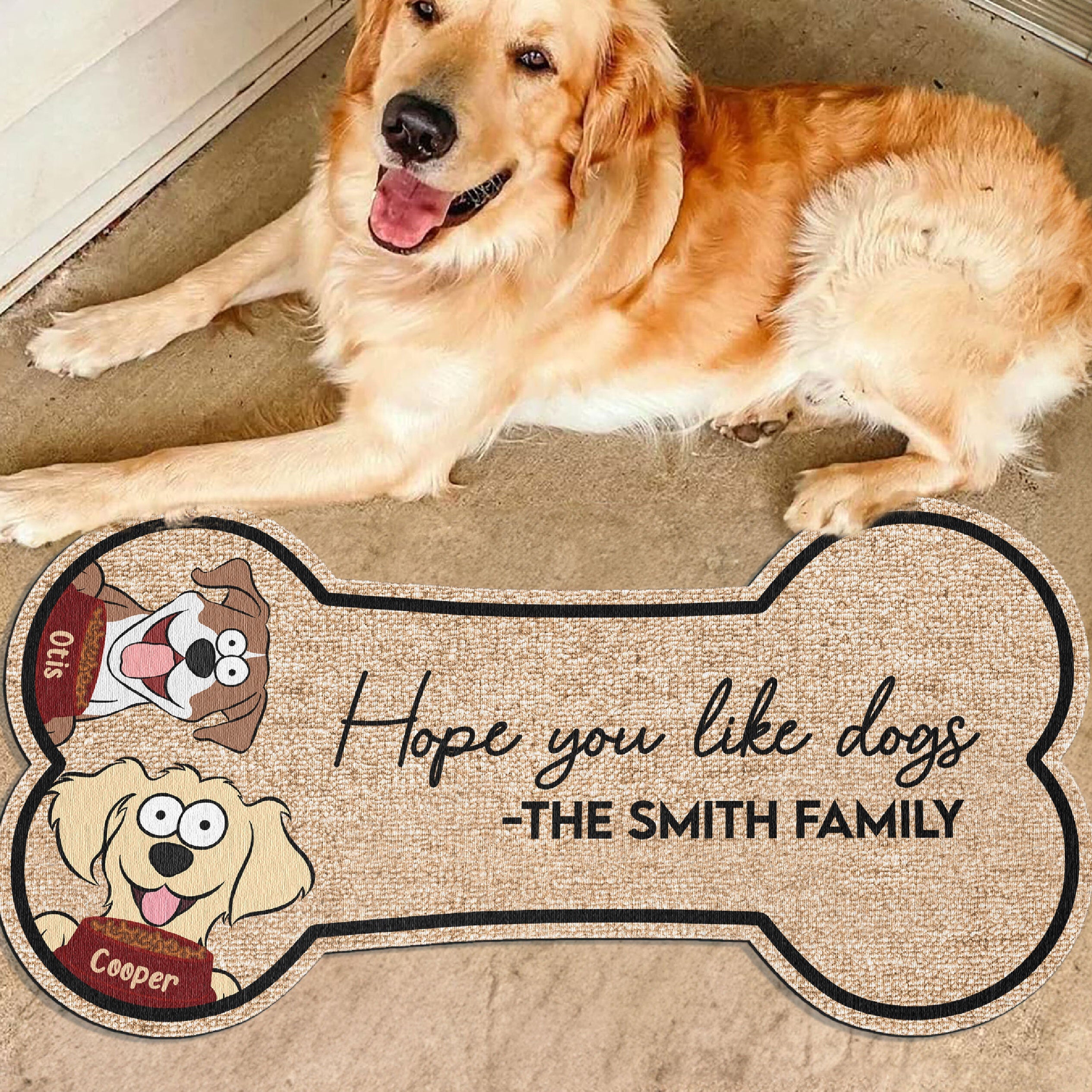 Hope You Like Dogs - Personalized Custom Shaped Doormat