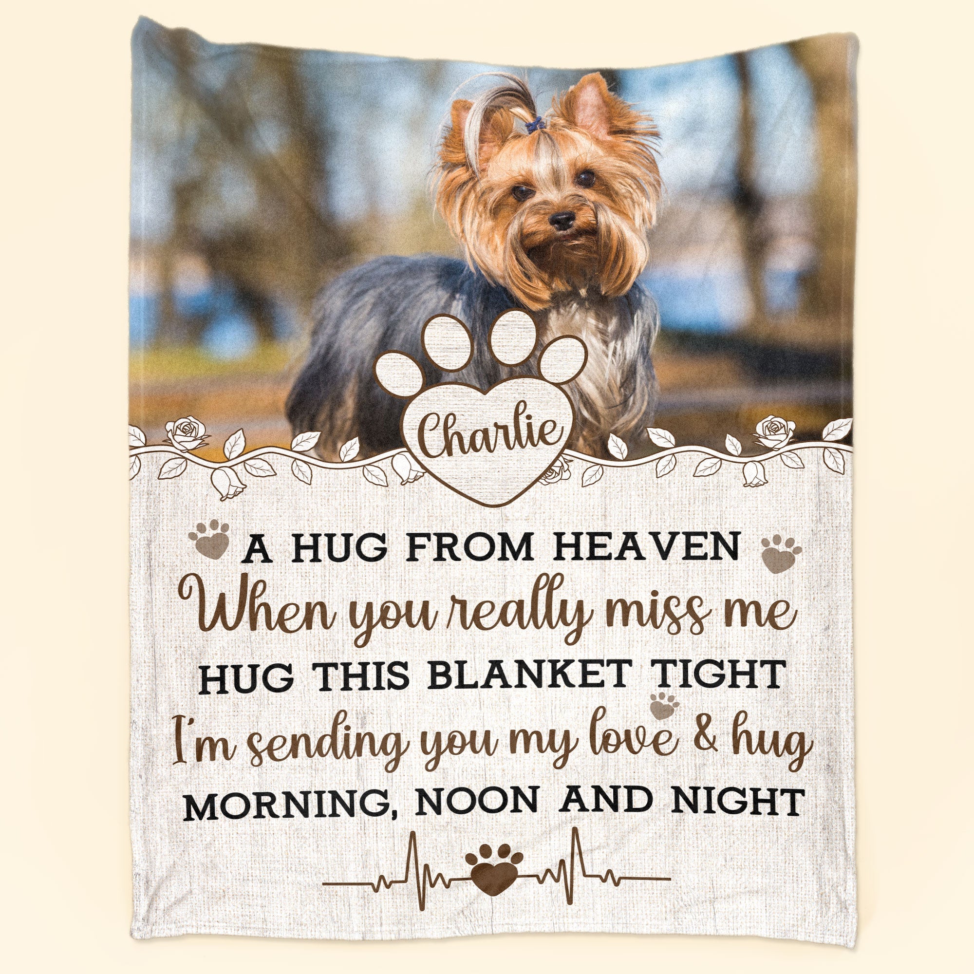 Hug From Heaven - New Version - Personalized Memory Photo Blanket