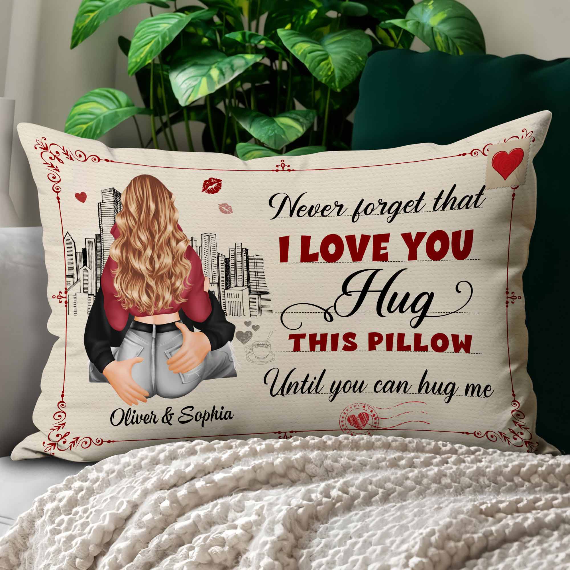 Hug This Pillow Until You Can Hug Me - Personalized Custom Shaped Pillow