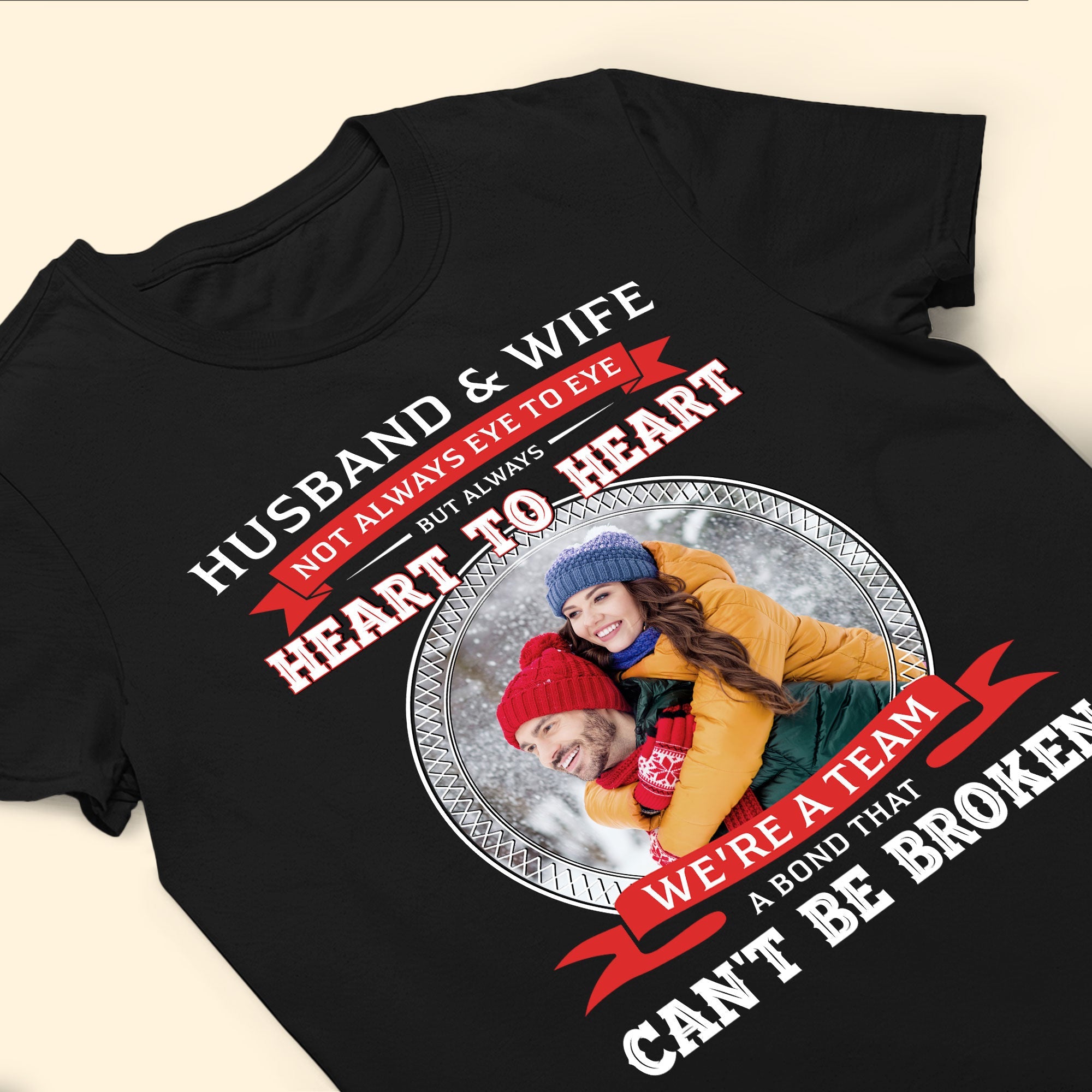 Husband And Wife Not Eye To Eye - Personalized Photo Shirt