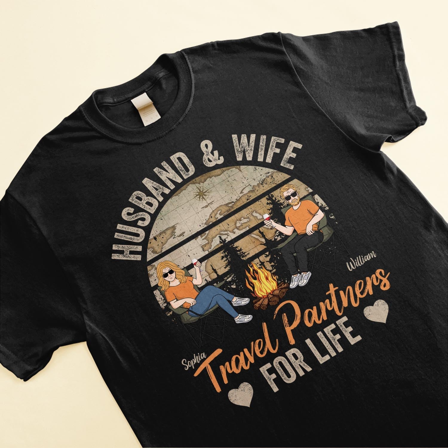 Husband And Wife Travel Partners For Life - Personalized Shirt