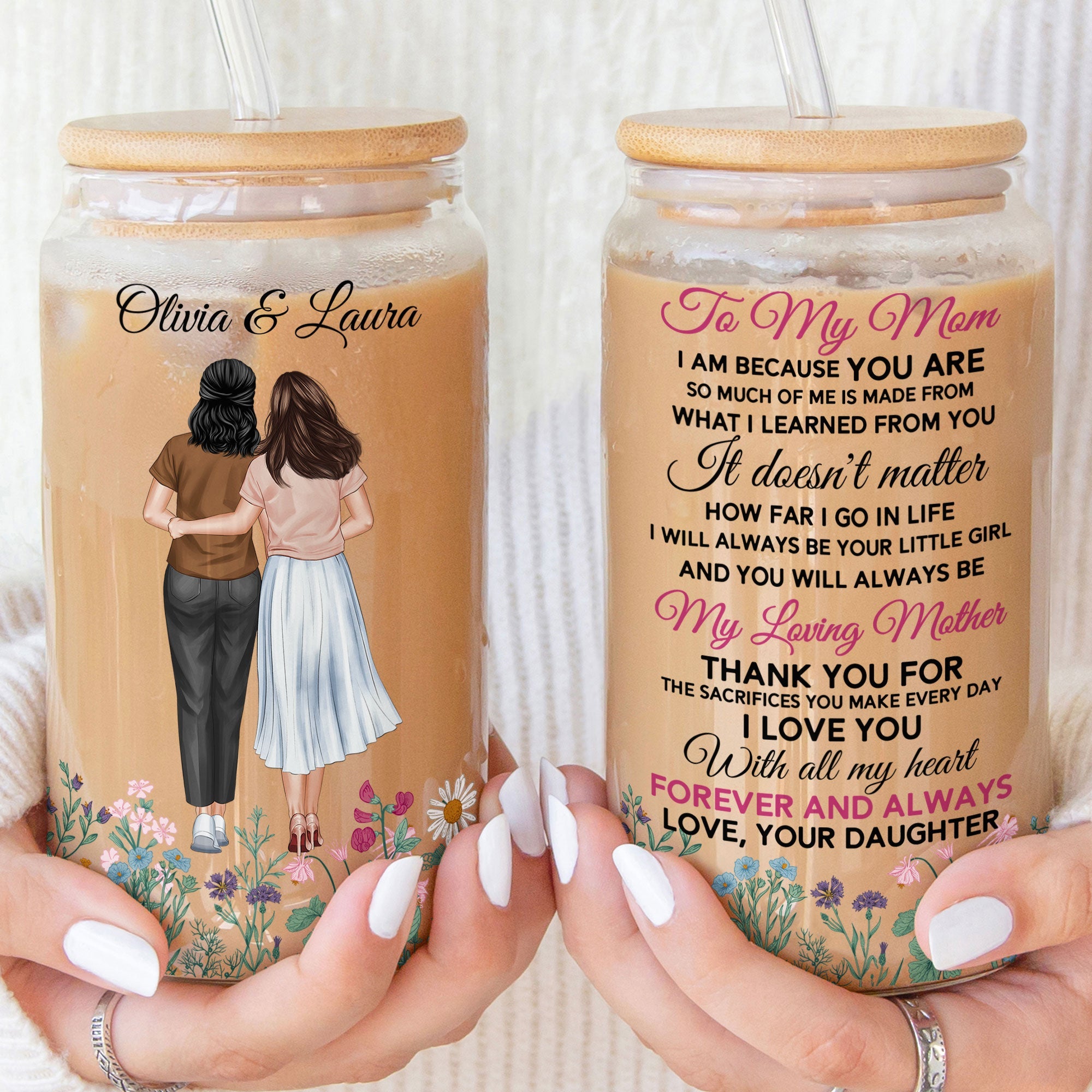 I Am Because You Are - Personalized Clear Glass Can