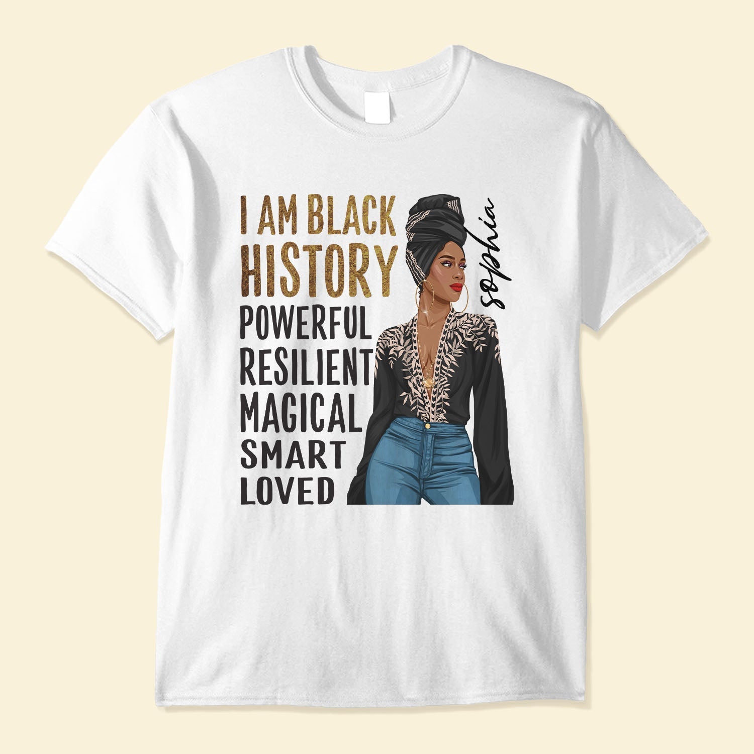 I Am Black - Personalized Shirt - Birthday Gift Mother's Day Gift For Afro Woman, Mom