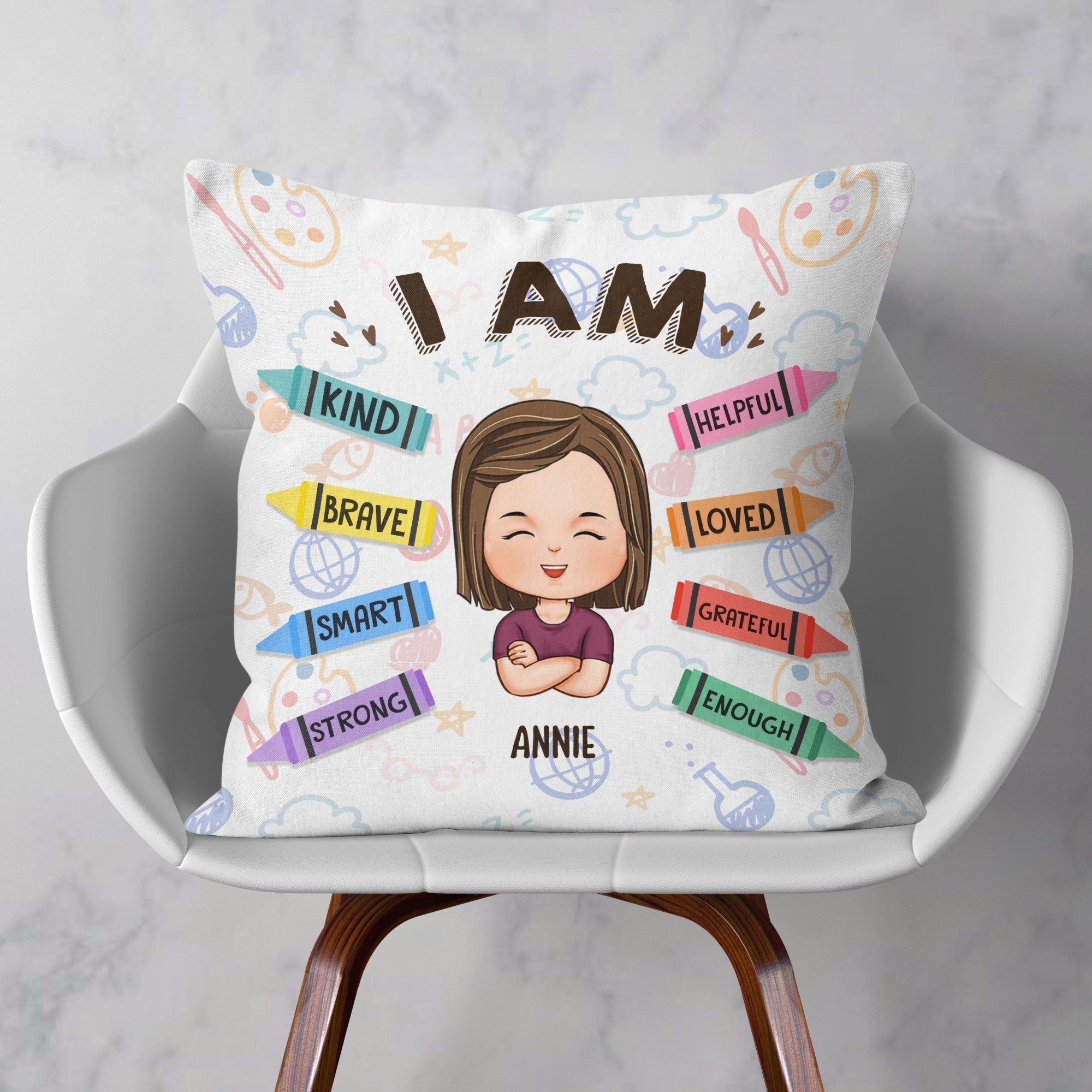 I Am Kind I Am Brave - Personalized Pillow (Insert Included)