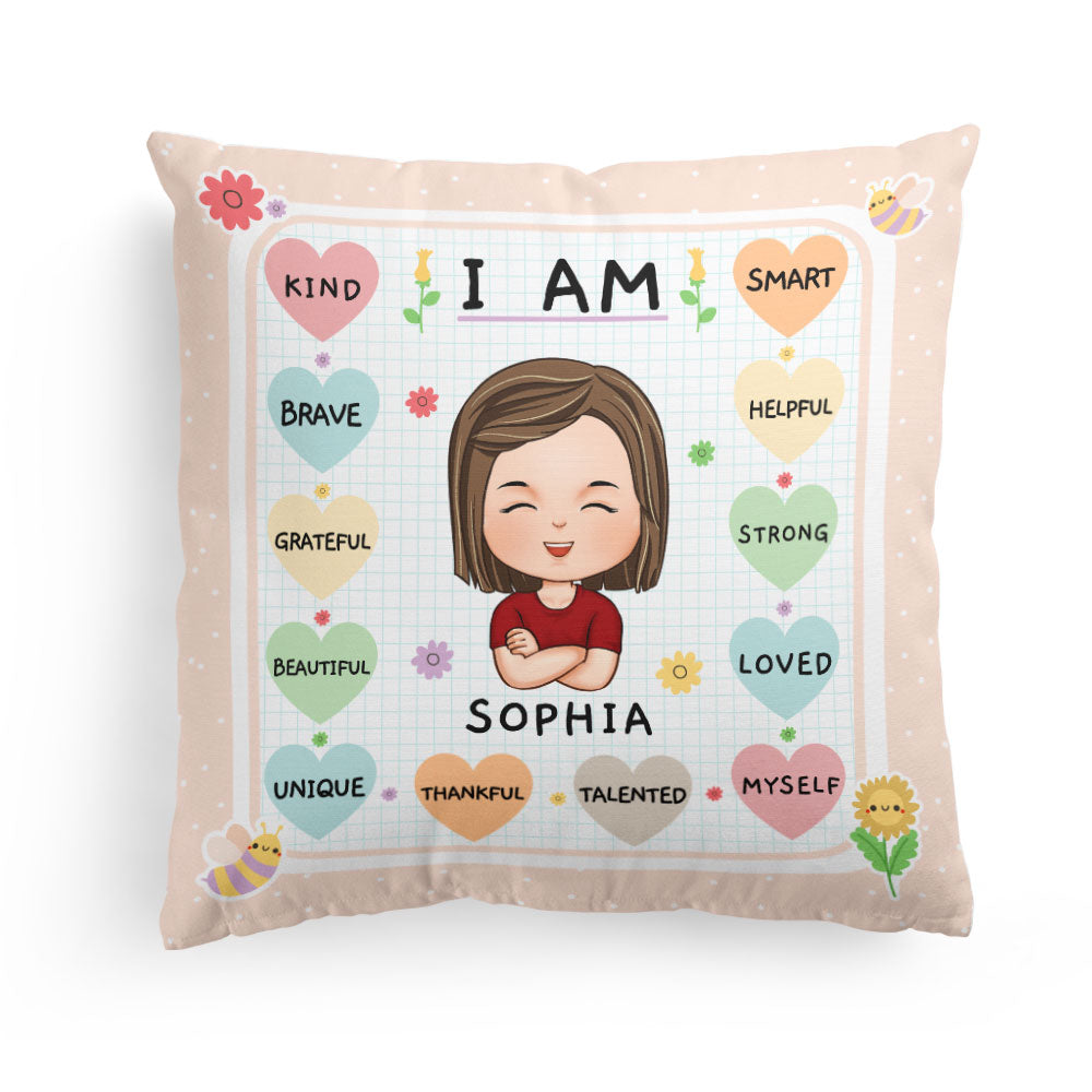 I Am Kind Smart & Brave - Personalized Pillow (Insert Included)