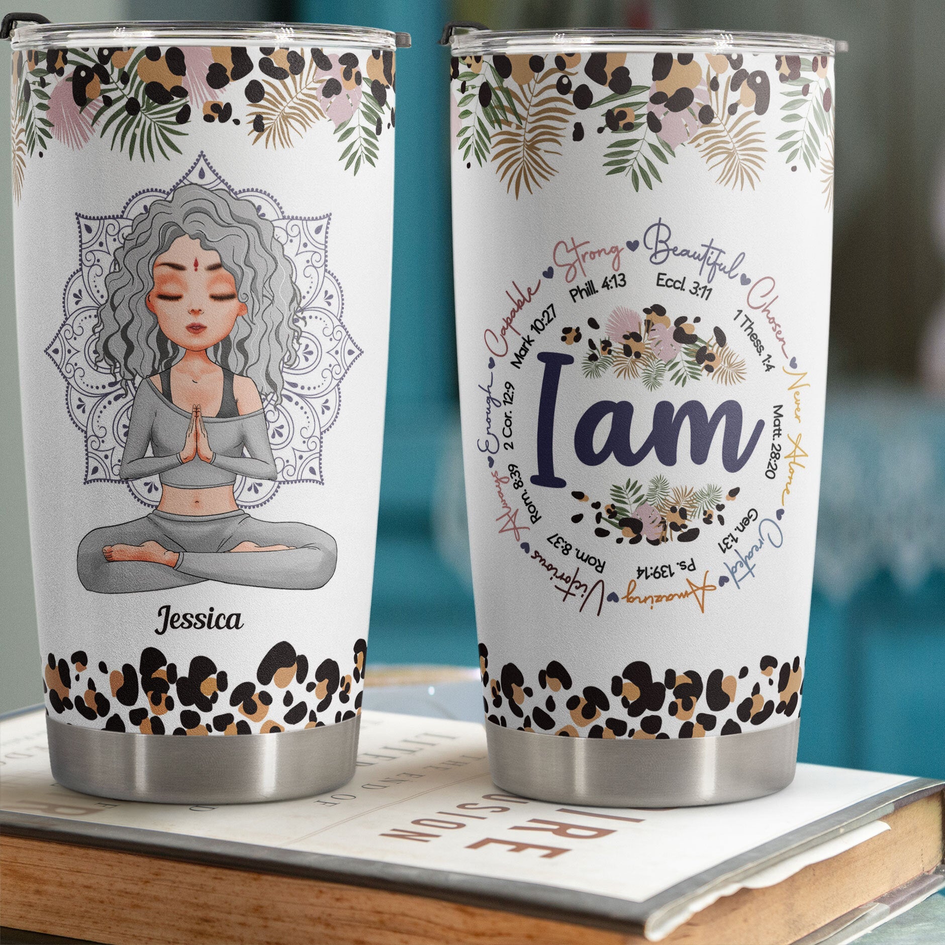 I Am Strong Beautiful - Ver 2 - Personalized Tumbler Cup - Gift For Yoga Lover