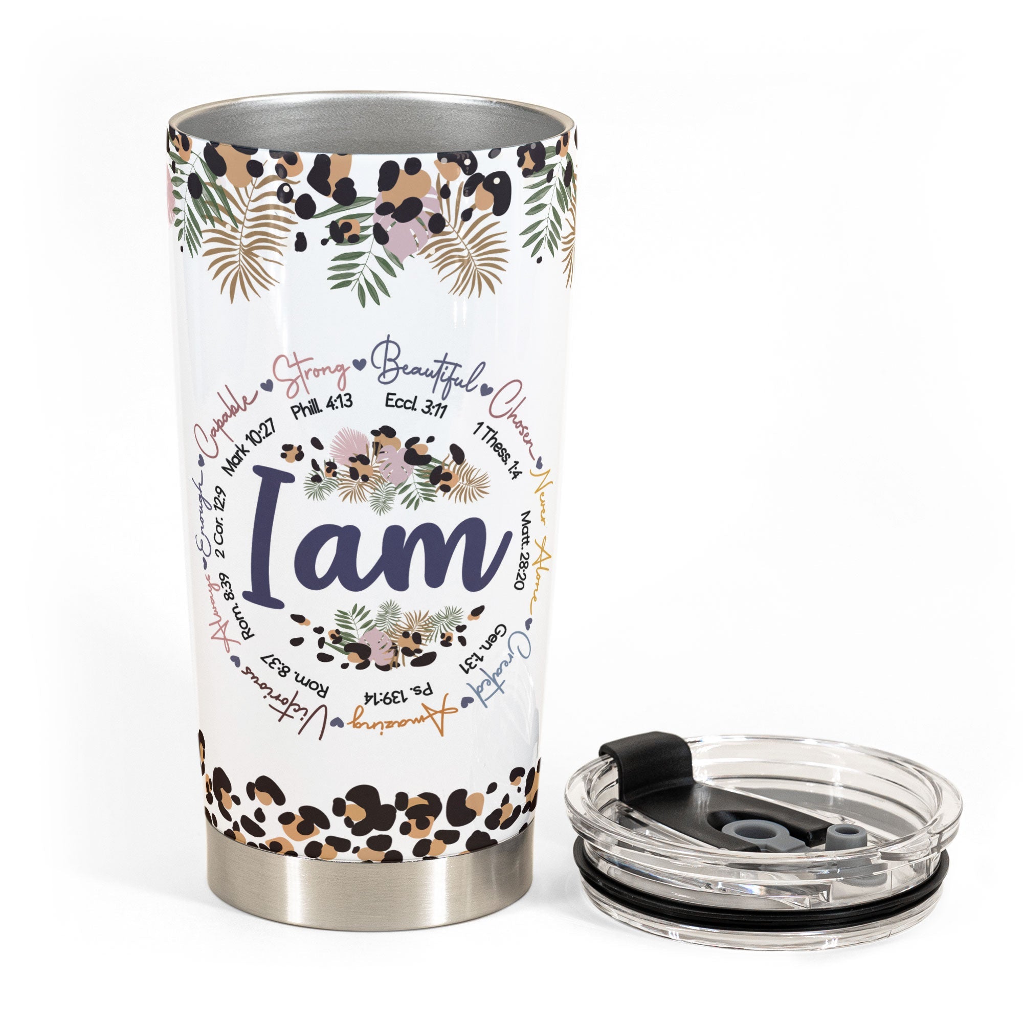 I Am Strong Beautiful - Personalized Tumbler Cup - Gift For Yoga Lover