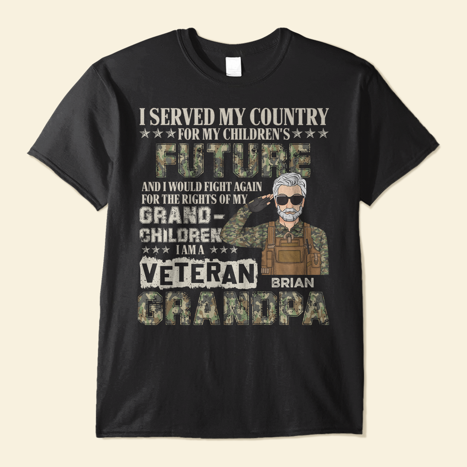 I Am Veteran Grandpa - Personalized Shirt - Father's Day, Birthday Gift For Veteran Granpa, Grandfather,Dad, Father