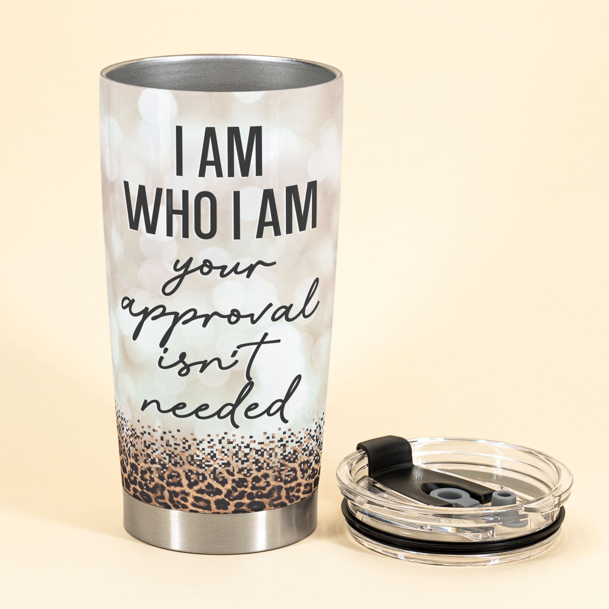 I Am Who I Am Your Approval Isn't Needed - Personalized Tumbler Cup - Birthday Gift For Girls, Yoga Lovers, Yoga Instructors