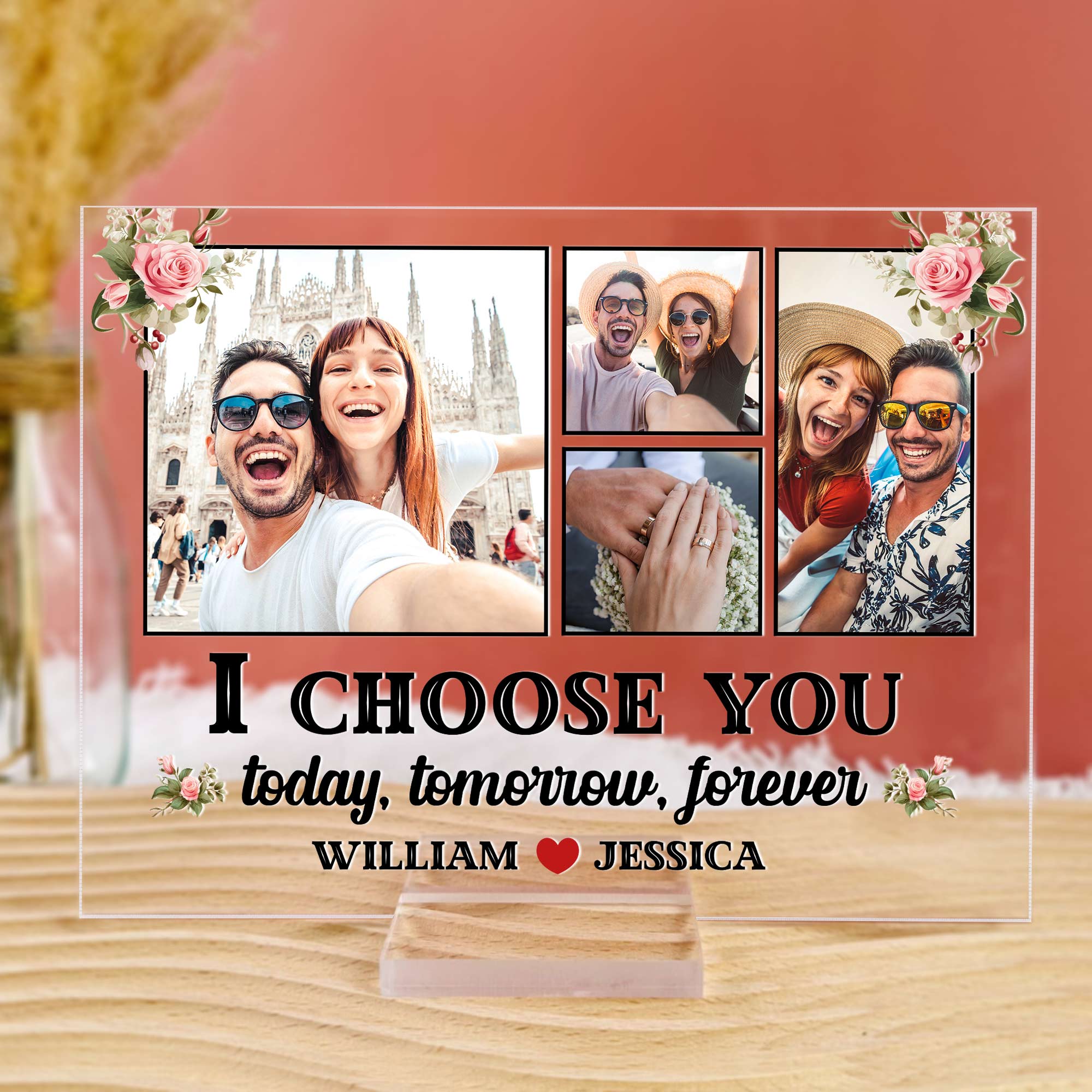 I Choose You - Personalized Acrylic Photo Plaque - Anniversary Gifts For Her, Him