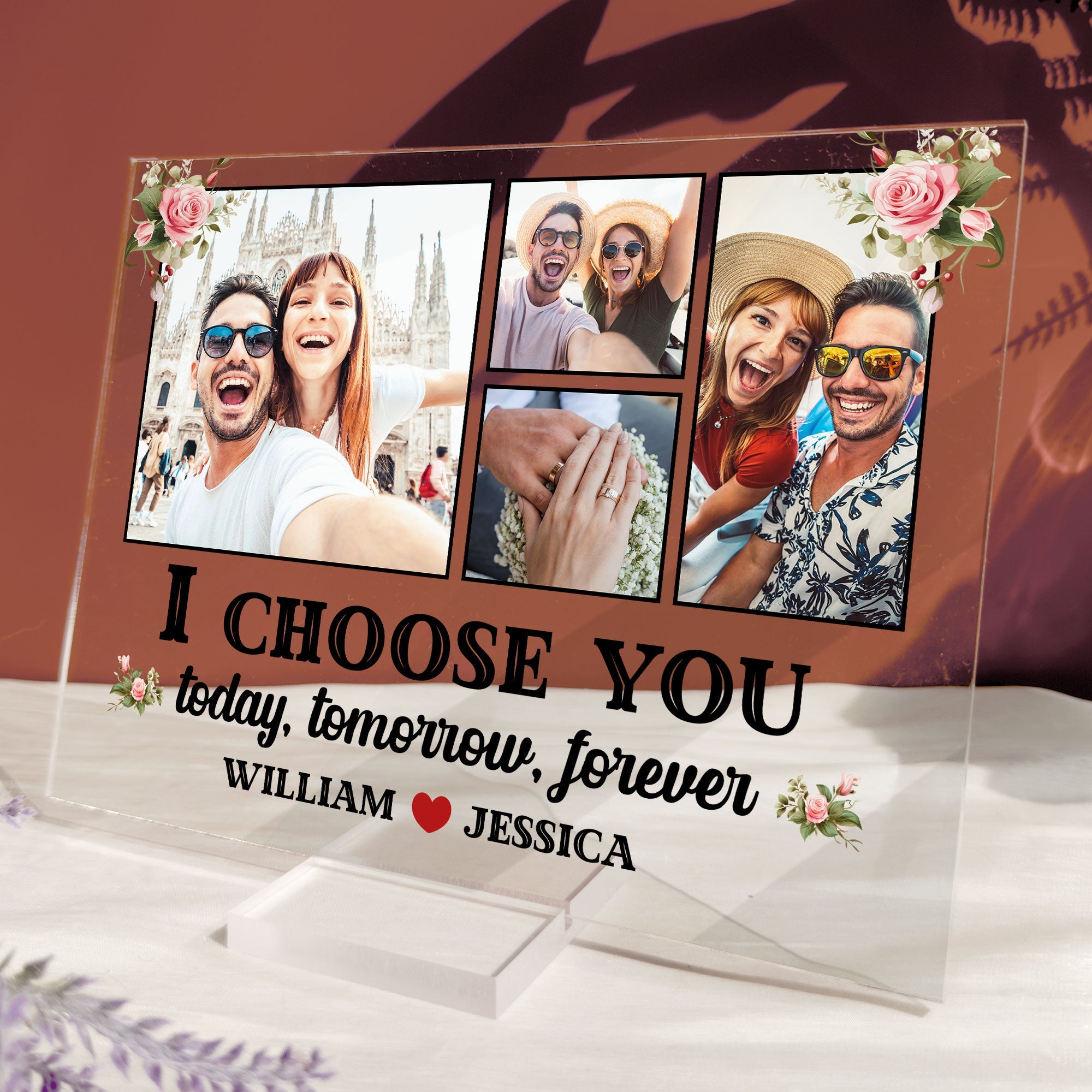 I Choose You - Personalized Acrylic Photo Plaque - Anniversary Gifts For Her, Him