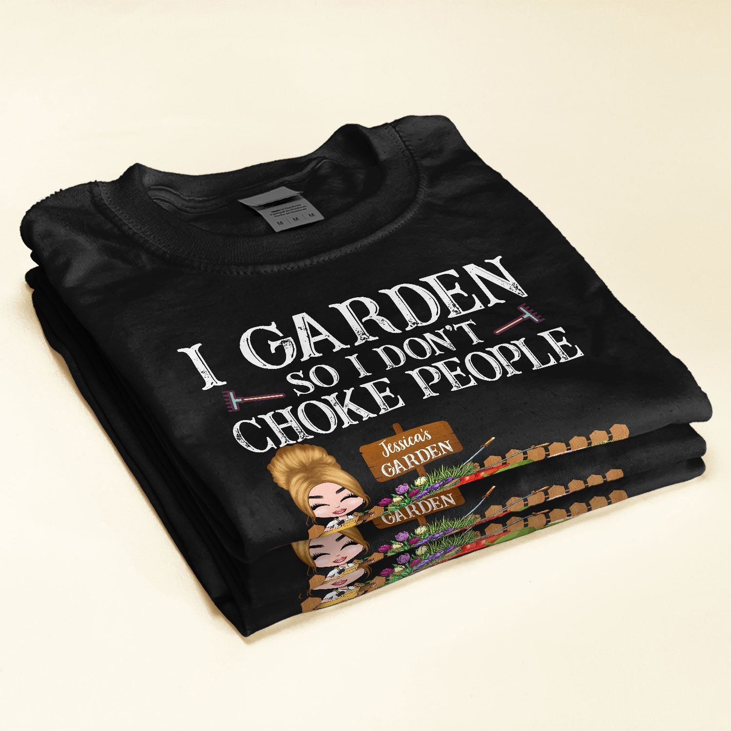 I Garden So I Don't Choke People - Personalized Shirt - Gift For Gardeners - Cartoon Gardener