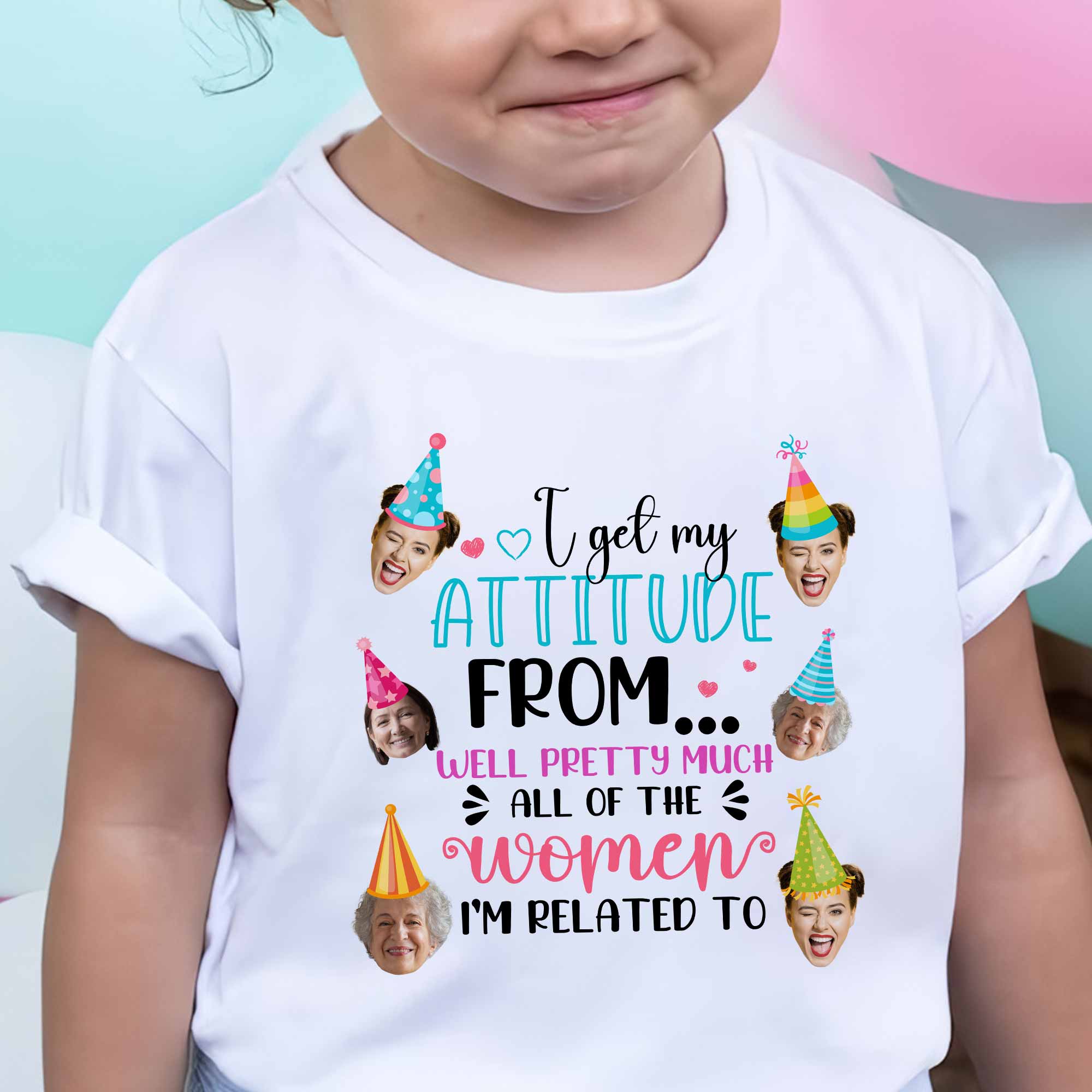 I Get My Attitude - Personalized Photo Baby Onesie