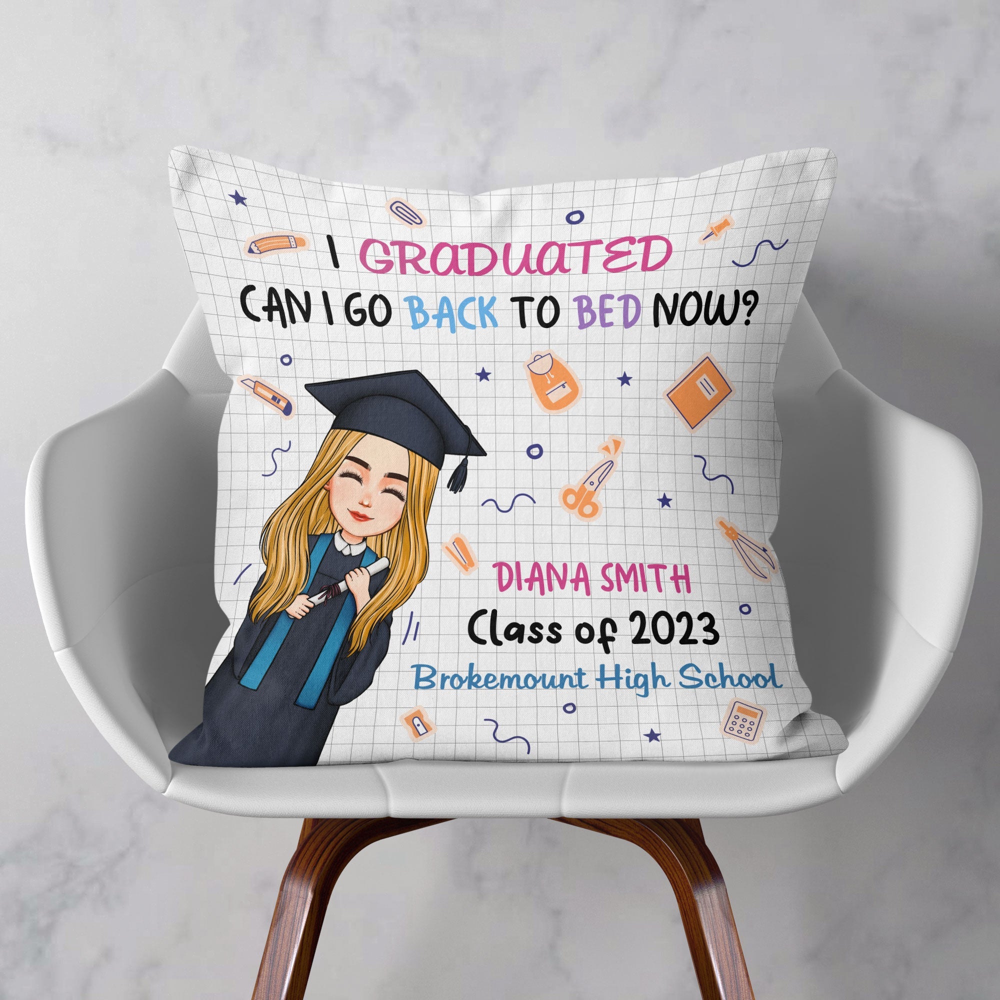 I Graduated - Personalized Pillow