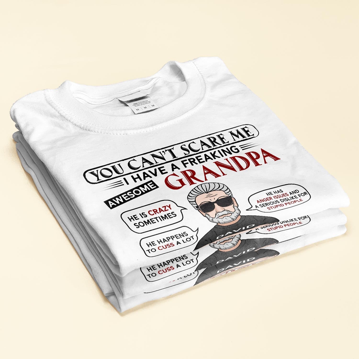 I Have A Freaking Awesome Grandpa - Personalized Shirt - Birthday, Back To School Gift For Grandkids, Grandchildren, GrandSon, Granddaughter