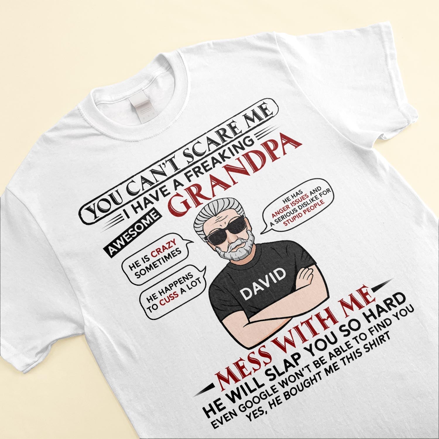 I Have A Freaking Awesome Grandpa - Personalized Shirt - Birthday, Back To School Gift For Grandkids, Grandchildren, GrandSon, Granddaughter