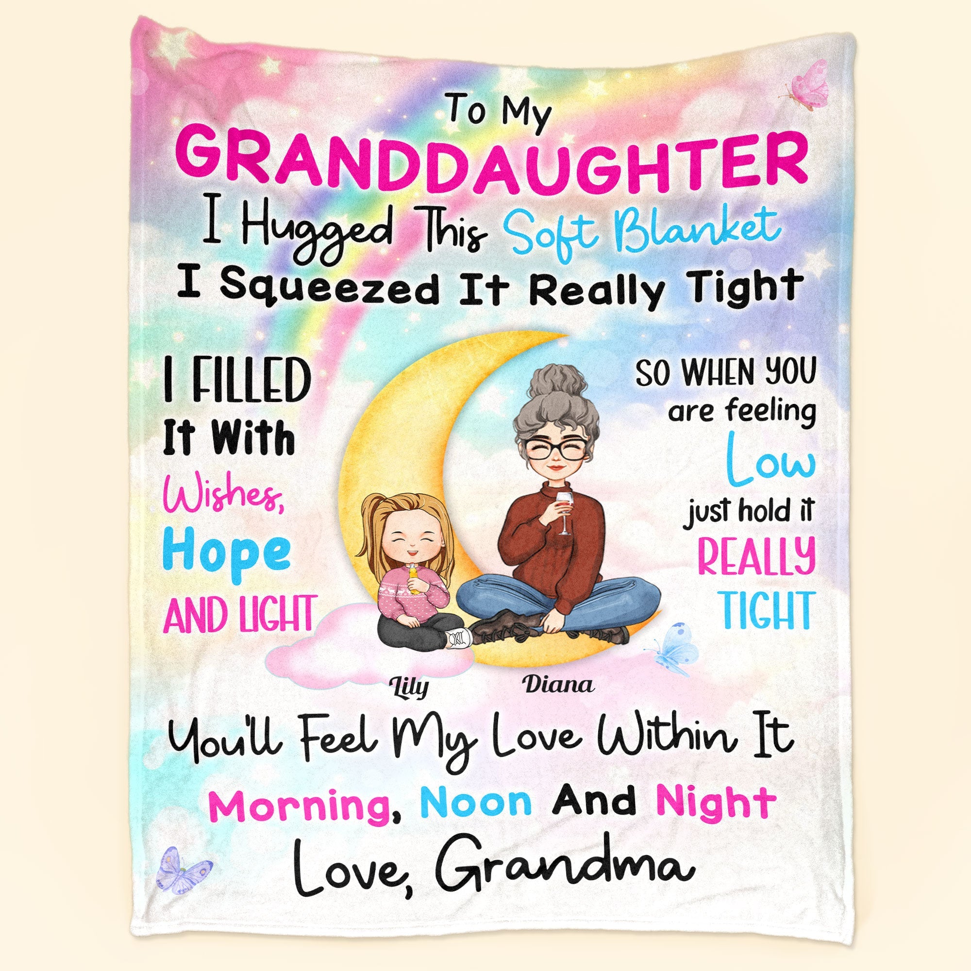 I Hugged This Soft Blanket I Squeezed It Really Tight - Personalized Granddaughter Blanket