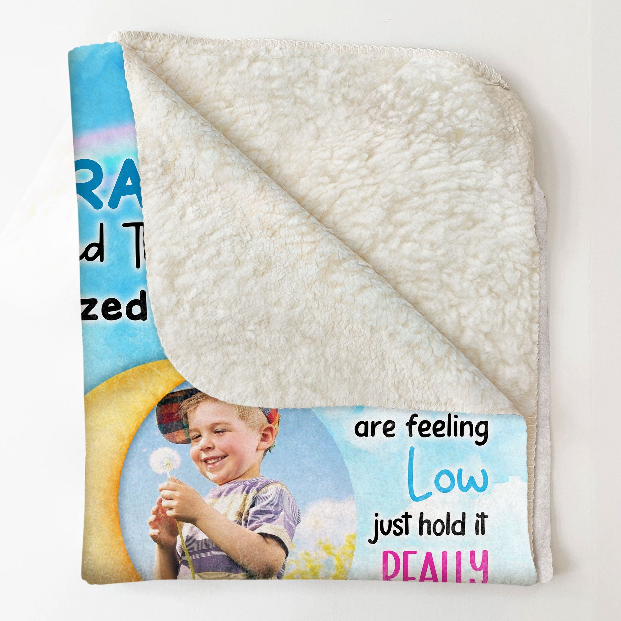 I Hugged This Soft Blanket I Squeezed It Really Tight - Personalized Grandson Photo Blanket