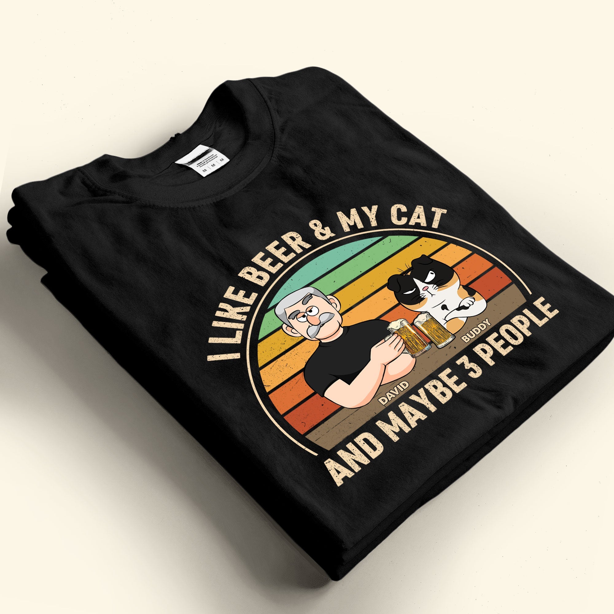 I Like Beer And My Cats And Maybe 3 People Ver 2- Personalized Shirt