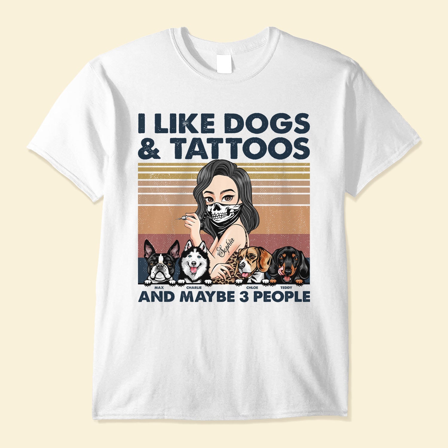 I Like Dogs And Tattoos- Personalized Shirt - Birthday Gift For Tattoo Girl, Dog Mom, Dog Lovers