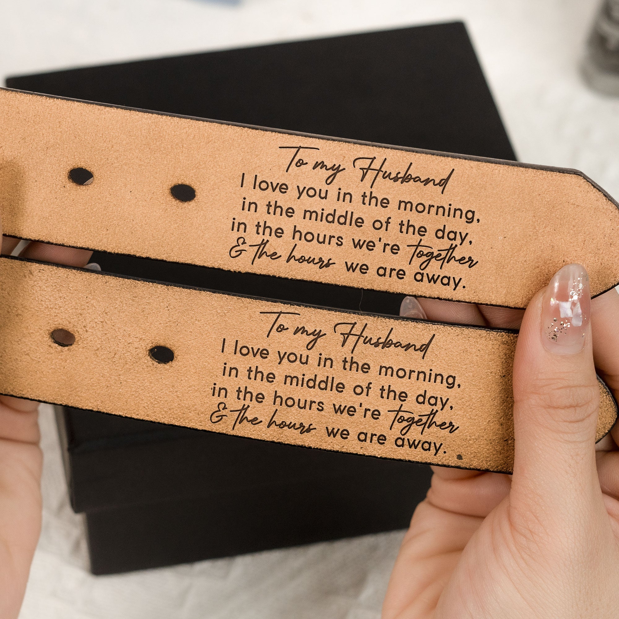 I Love You Every Day - Personalized Engraved Leather Belt