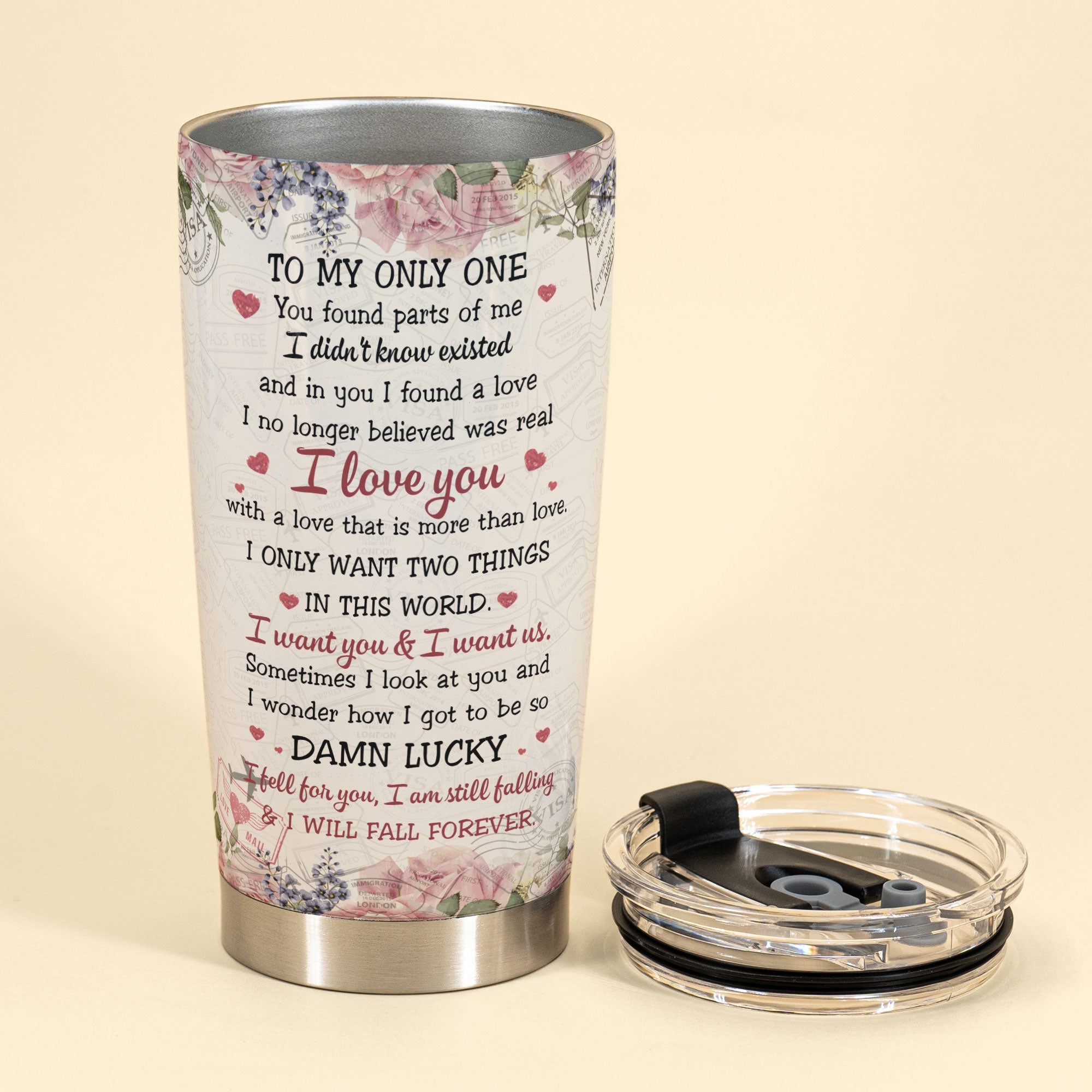 I Love You Forever - Personalized Tumbler Cup - Valentine's Day Gift For Lover Husband Wife - Hugging Couple