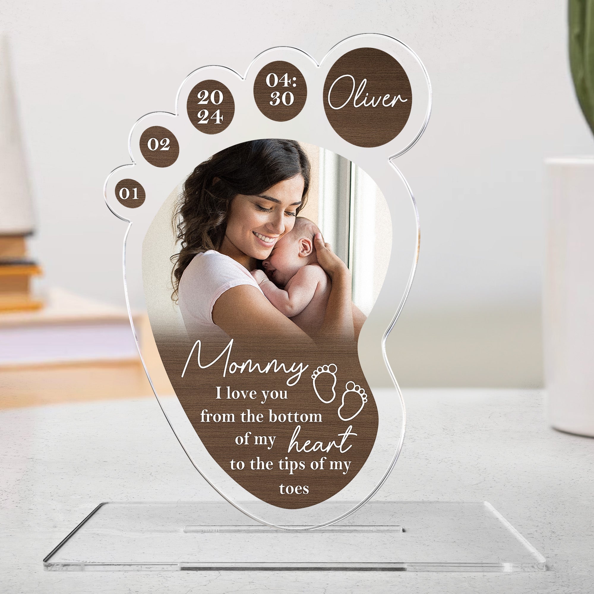 I Love You From The Bottom Of My Heart - Personalized Acrylic Photo Plaque