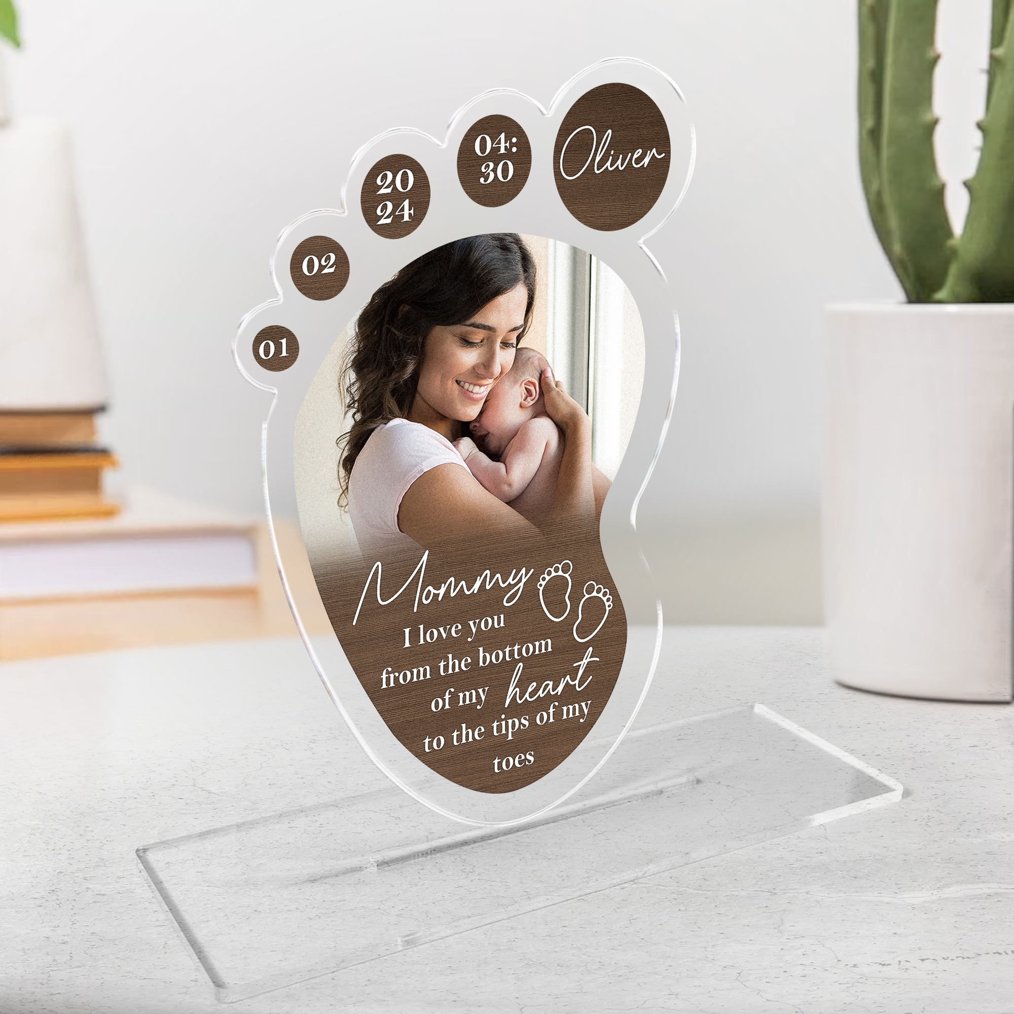 I Love You From The Bottom Of My Heart - Personalized Acrylic Photo Plaque