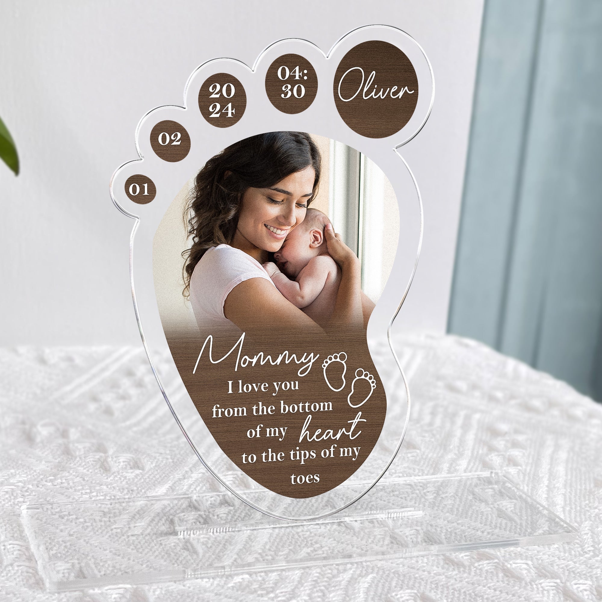 I Love You From The Bottom Of My Heart - Personalized Acrylic Photo Plaque