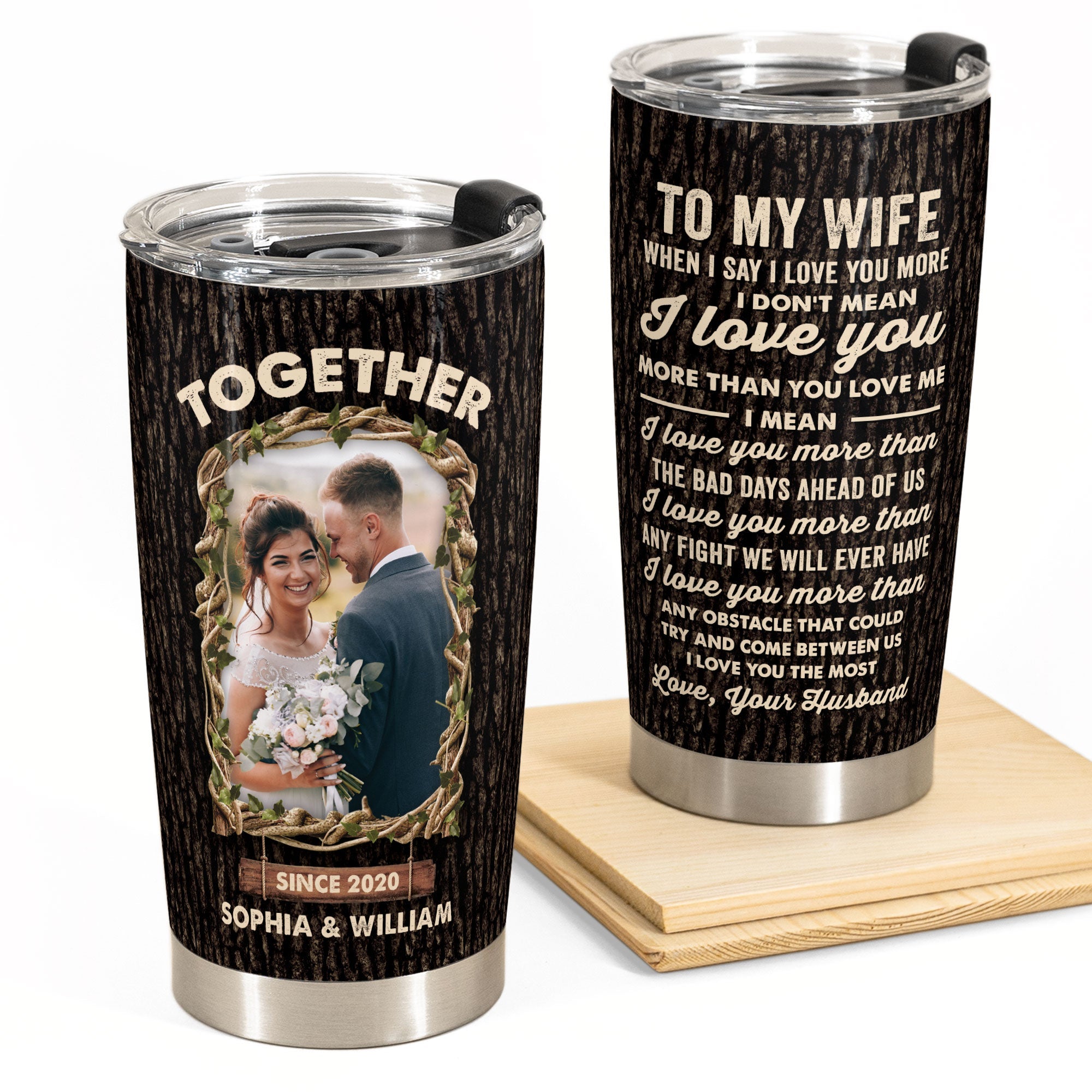 I Love You The Most - Personalized Photo Tumbler Cup