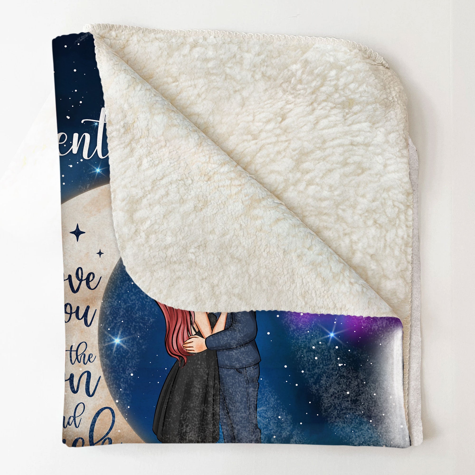 I Love You To The Moon And Back  - Personalized Blanket