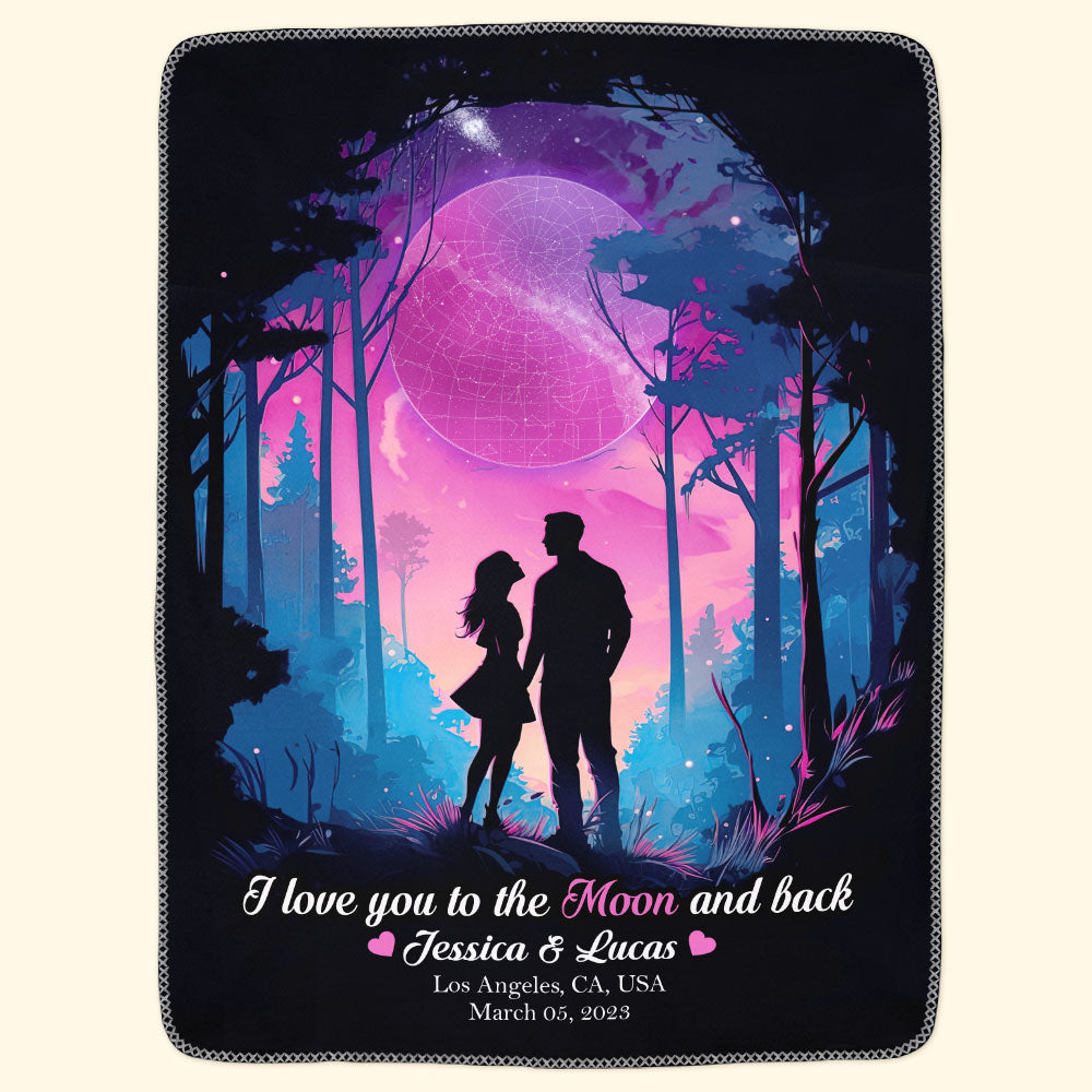 I Love You To The Moon & Back - Personalized Blanket