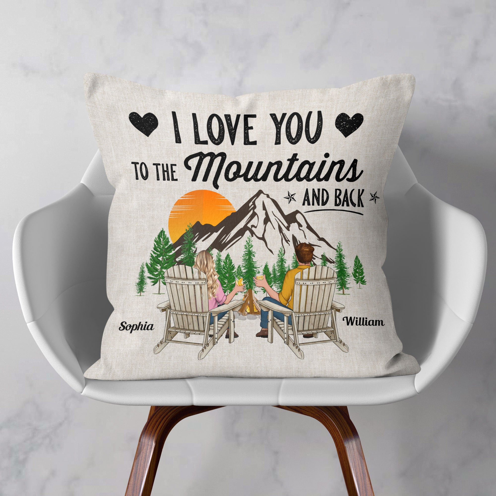 I Love You To The Mountains And Back - Personalized Pillow (Insert Included)