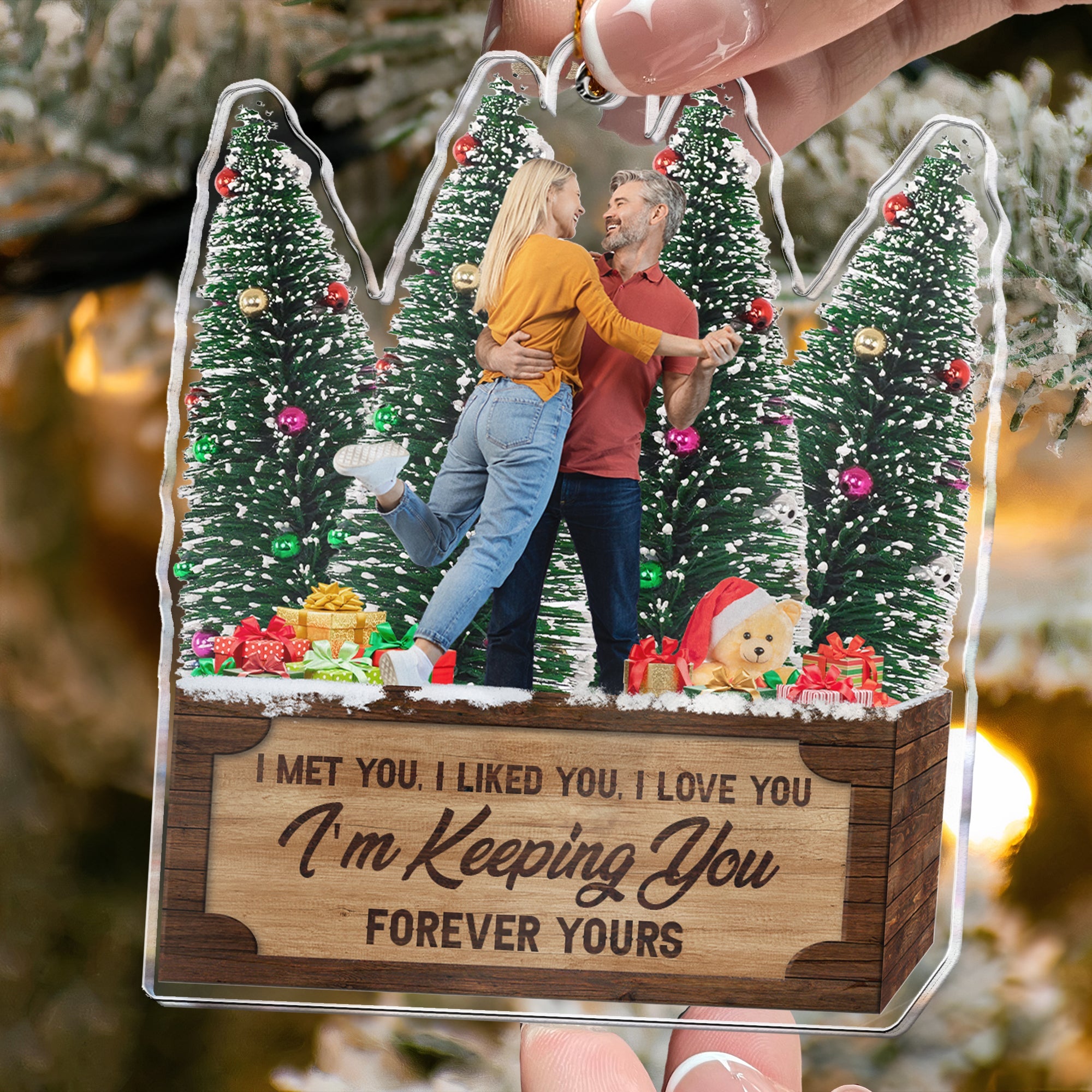 I Met You I Liked You I Love You  - Personalized Acrylic Photo Ornament