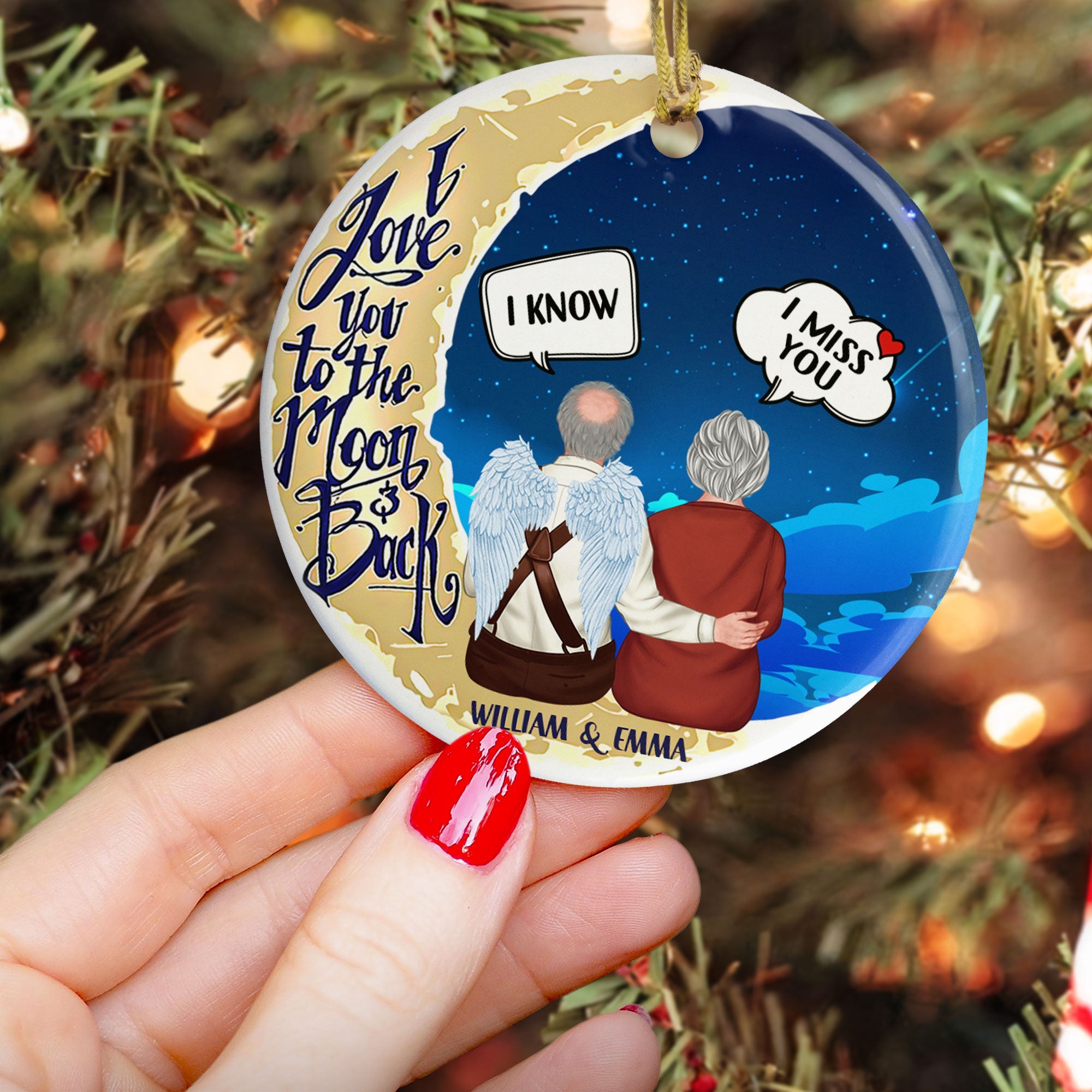 I Miss You - Personalized Ceramic Ornament - Christmas Ornament - Family Memorial Gift