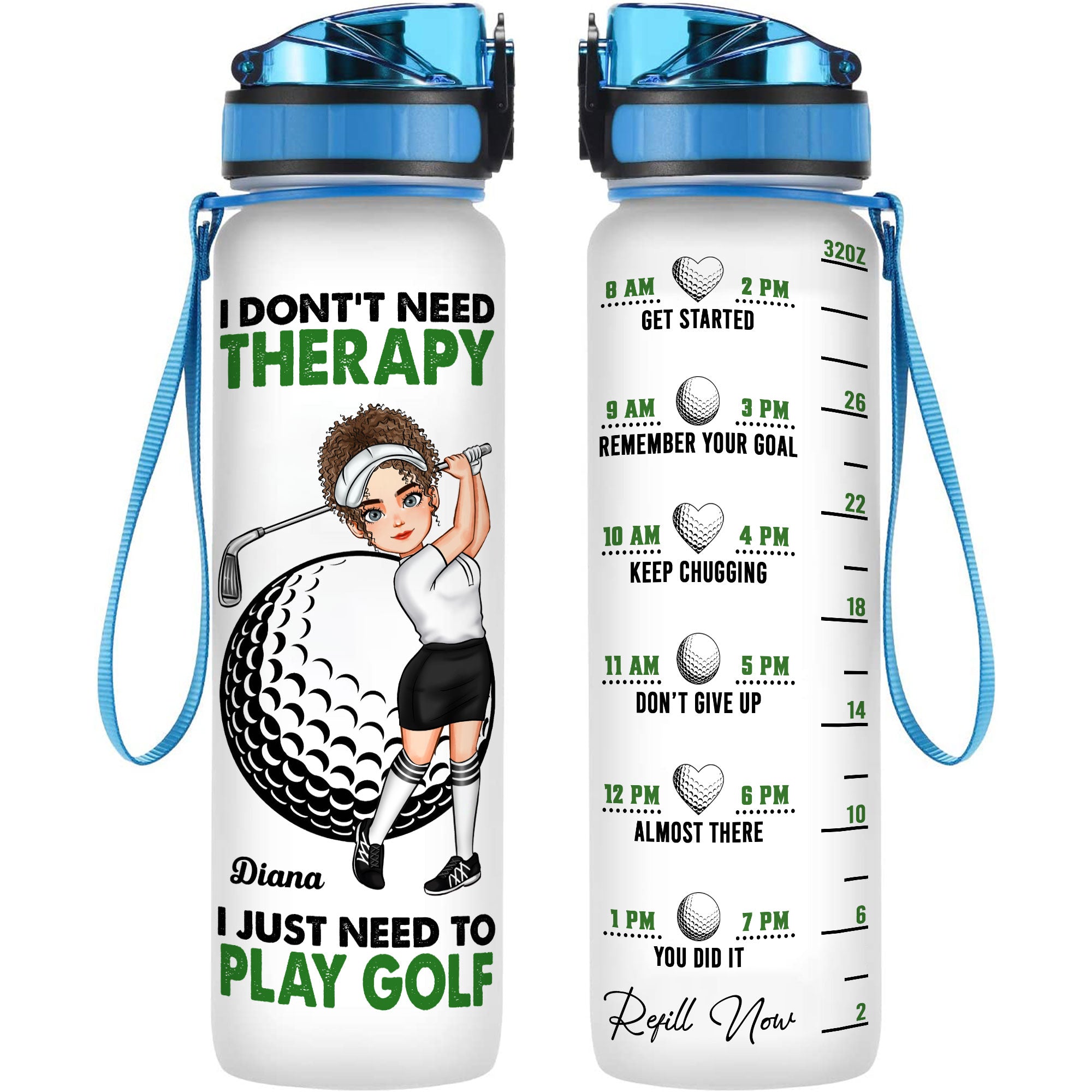 I Need To Play Golf - Personalized Water Bottle