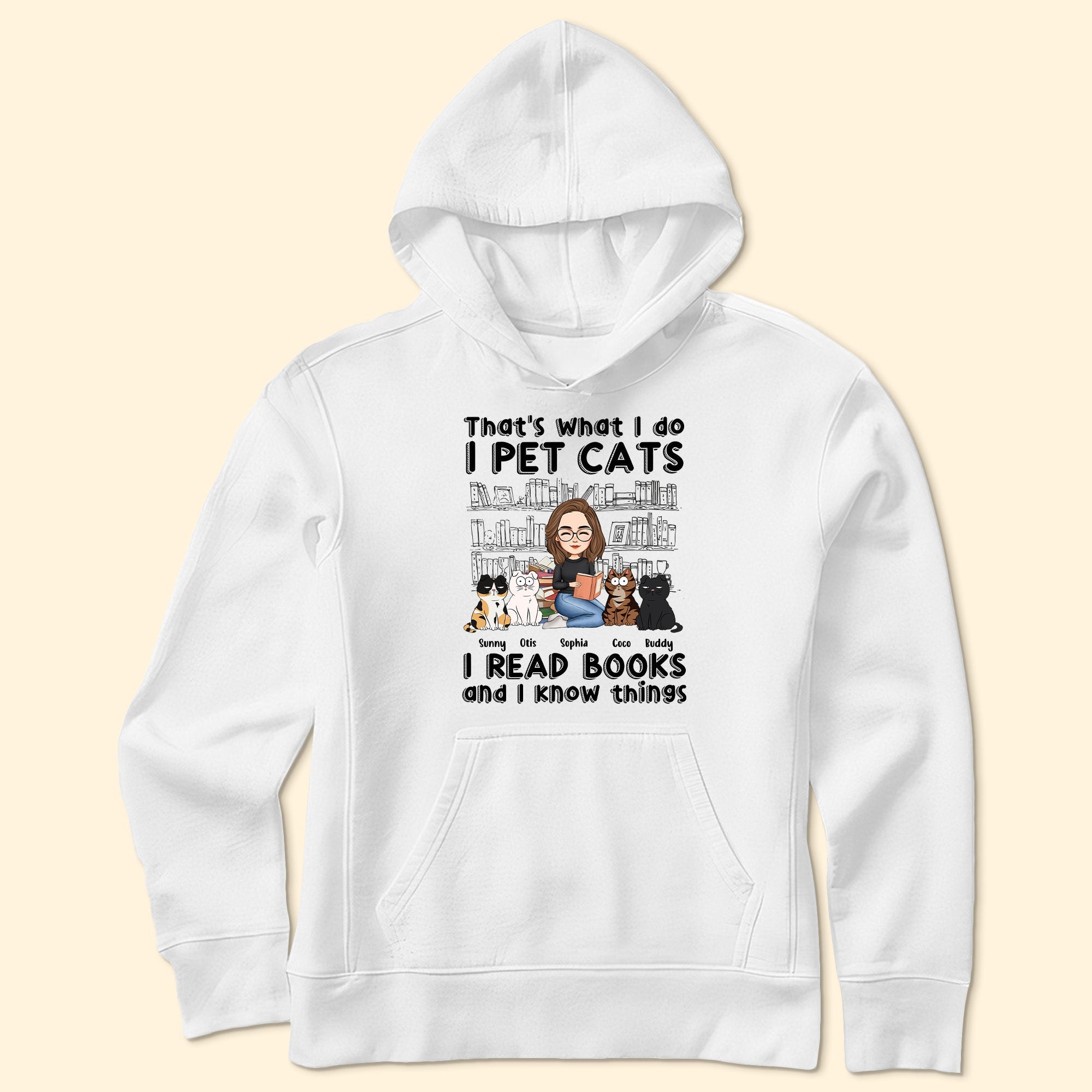 I Pet Cats I Read Books - Personalized Shirt