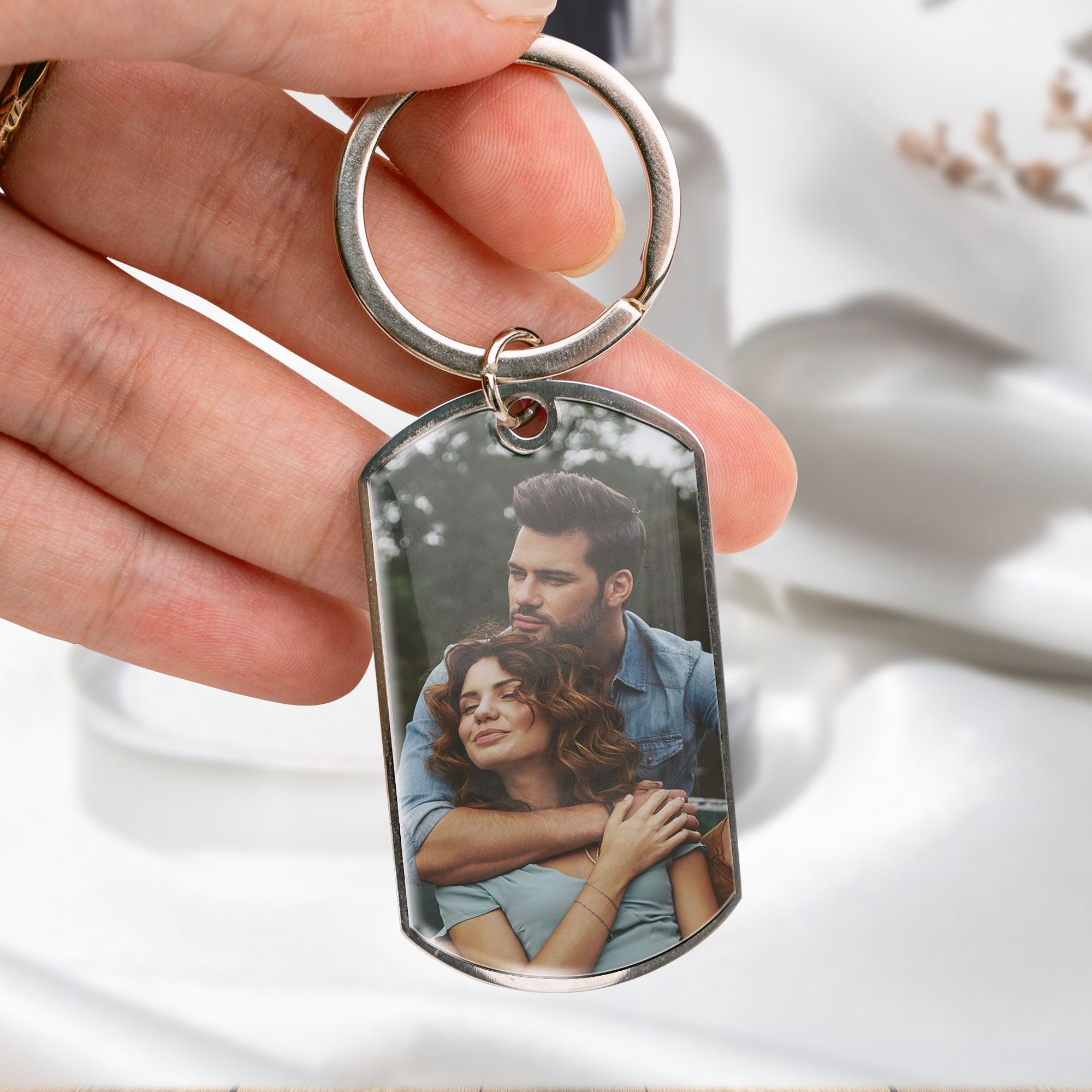 I Promise To Be - Personalized Photo Stainless Steel Keychain